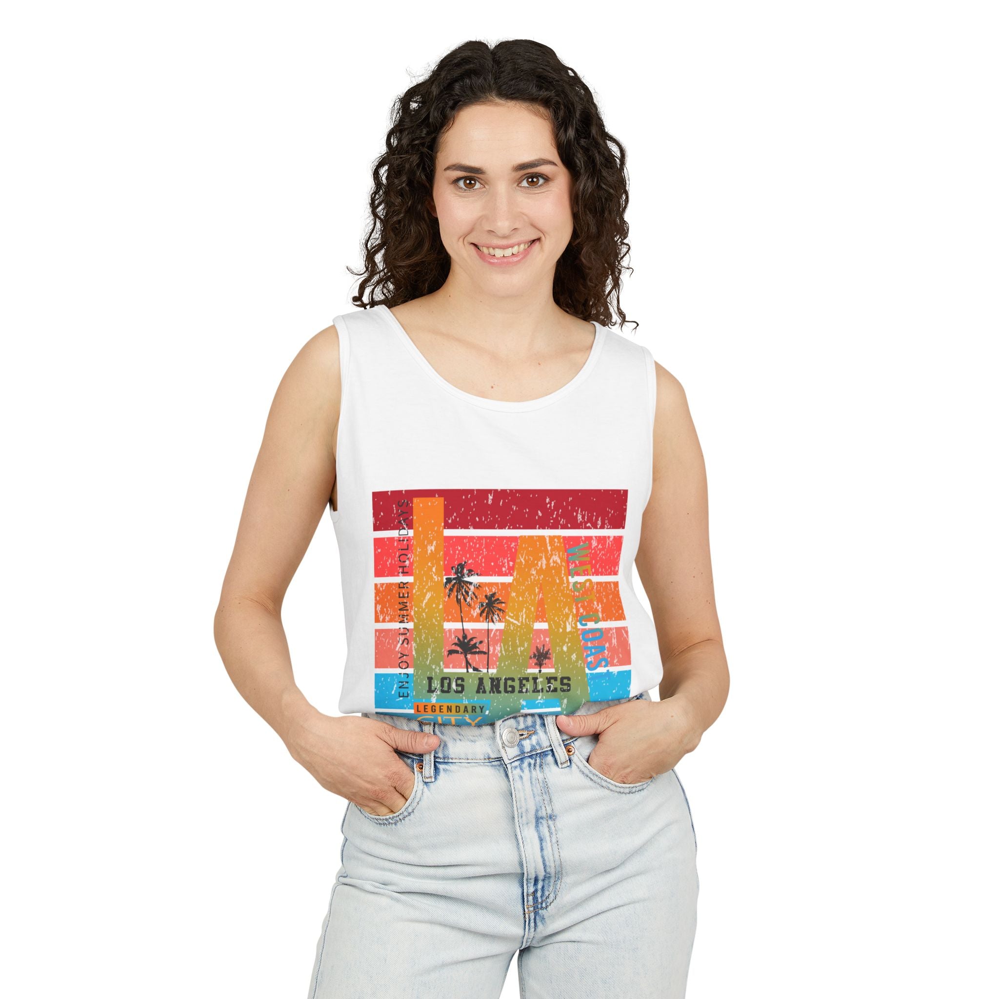 Los Angeles Retro Surf Tank Top Vintage Palm Beach Vibes