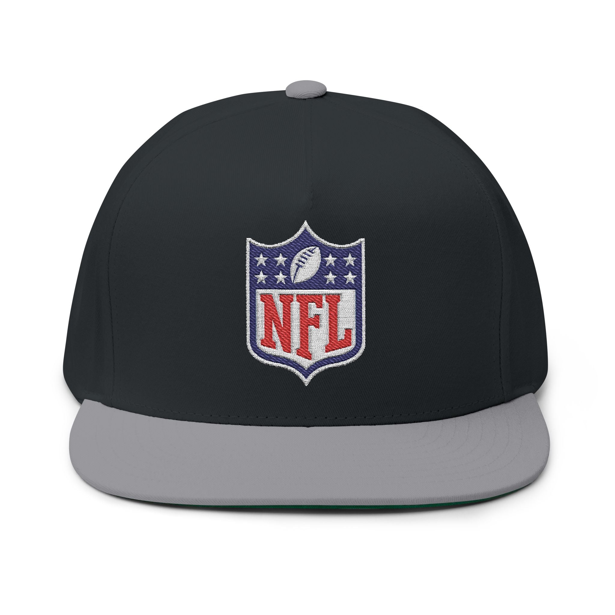 Embroidered NFL Shield Flat Bill Cap — Snapback Football Hat