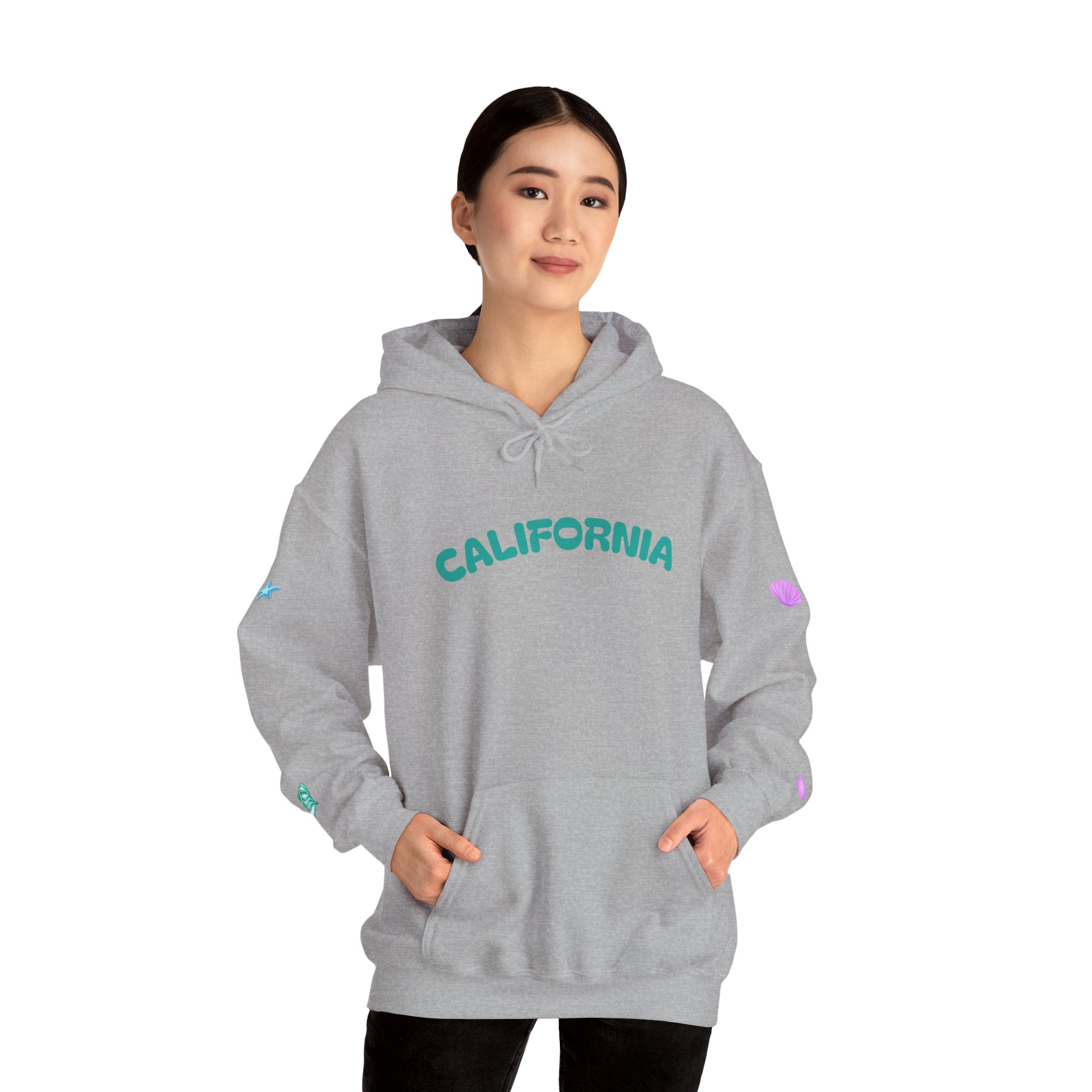 California Palm Tree Hoodie | Beach Island Graphic, Sleeve Icons