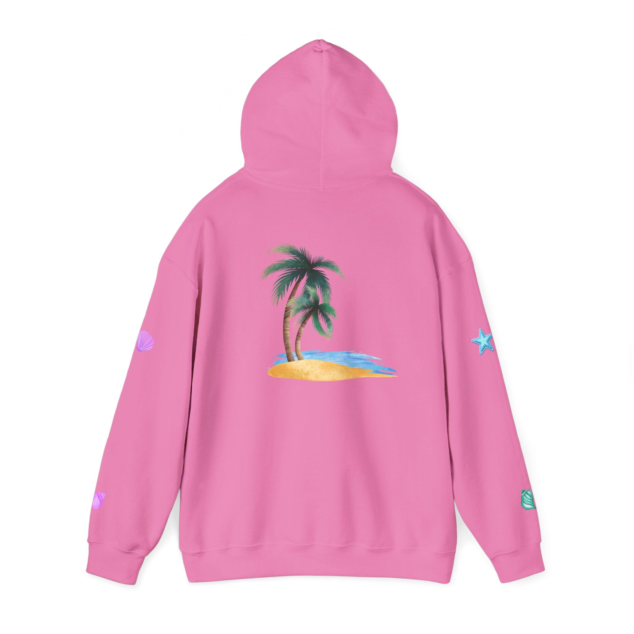 California Palm Tree Hoodie | Beach Island Graphic, Sleeve Icons