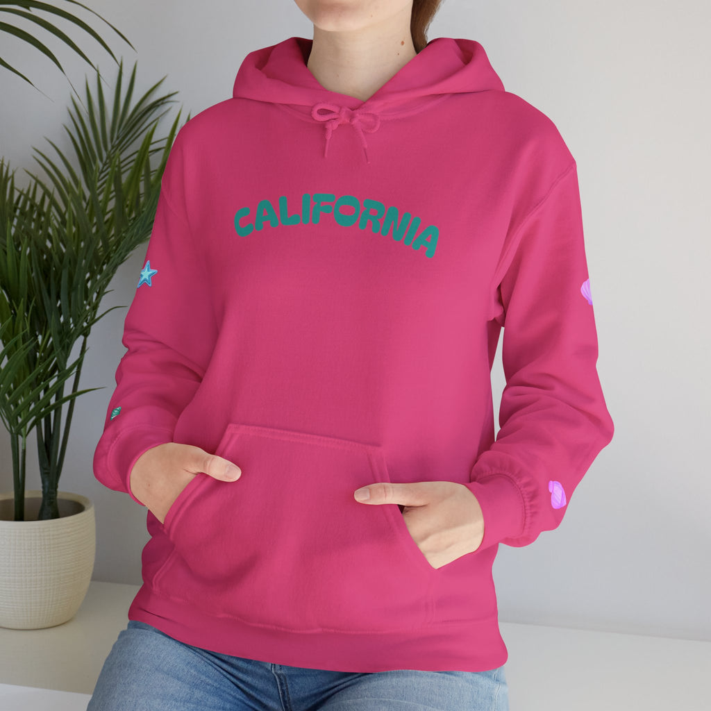 California Palm Tree Hoodie | Beach Island Graphic, Sleeve Icons