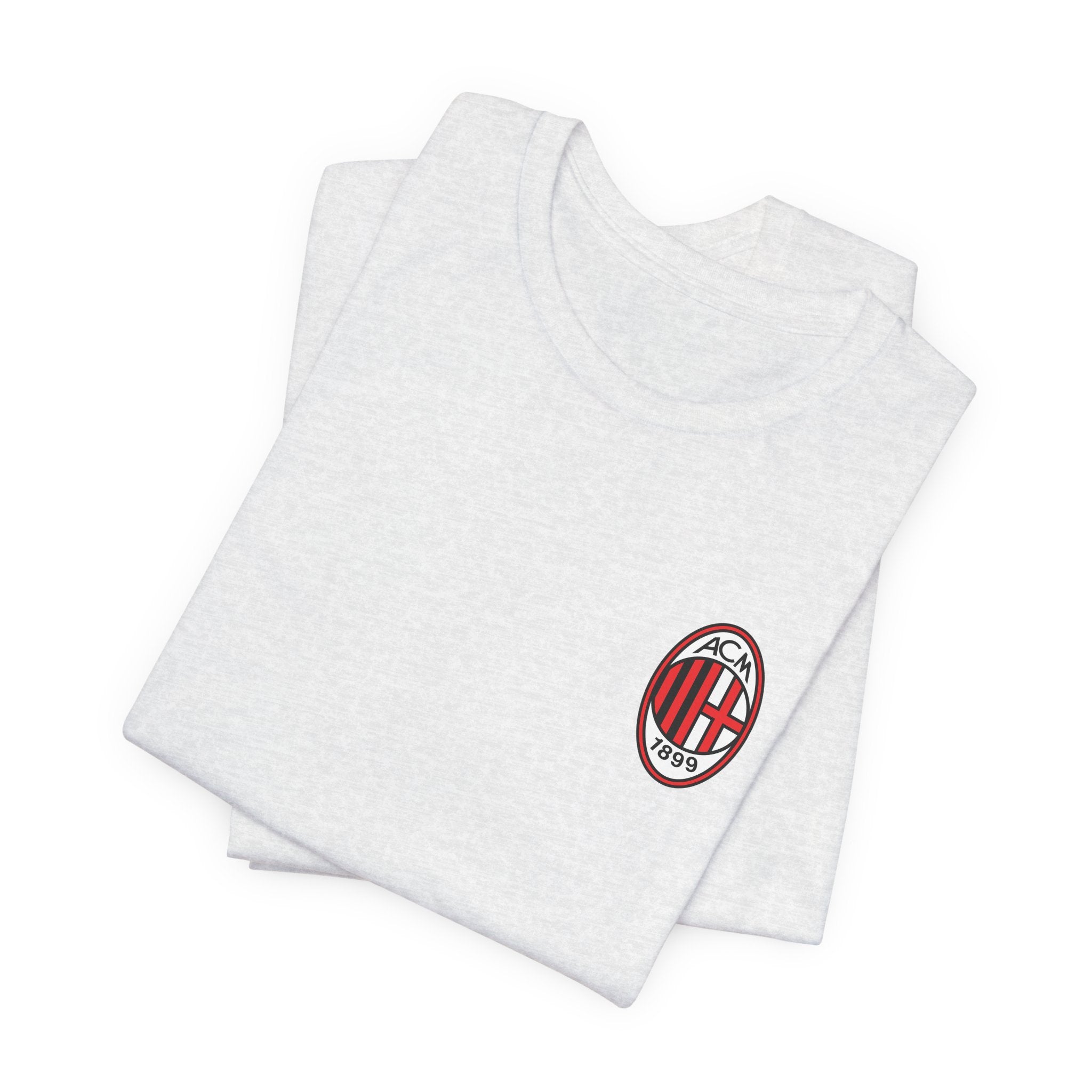 AC Milan Crest T-Shirt Minimal Soccer Tee with 'AC Milan' Back Print
