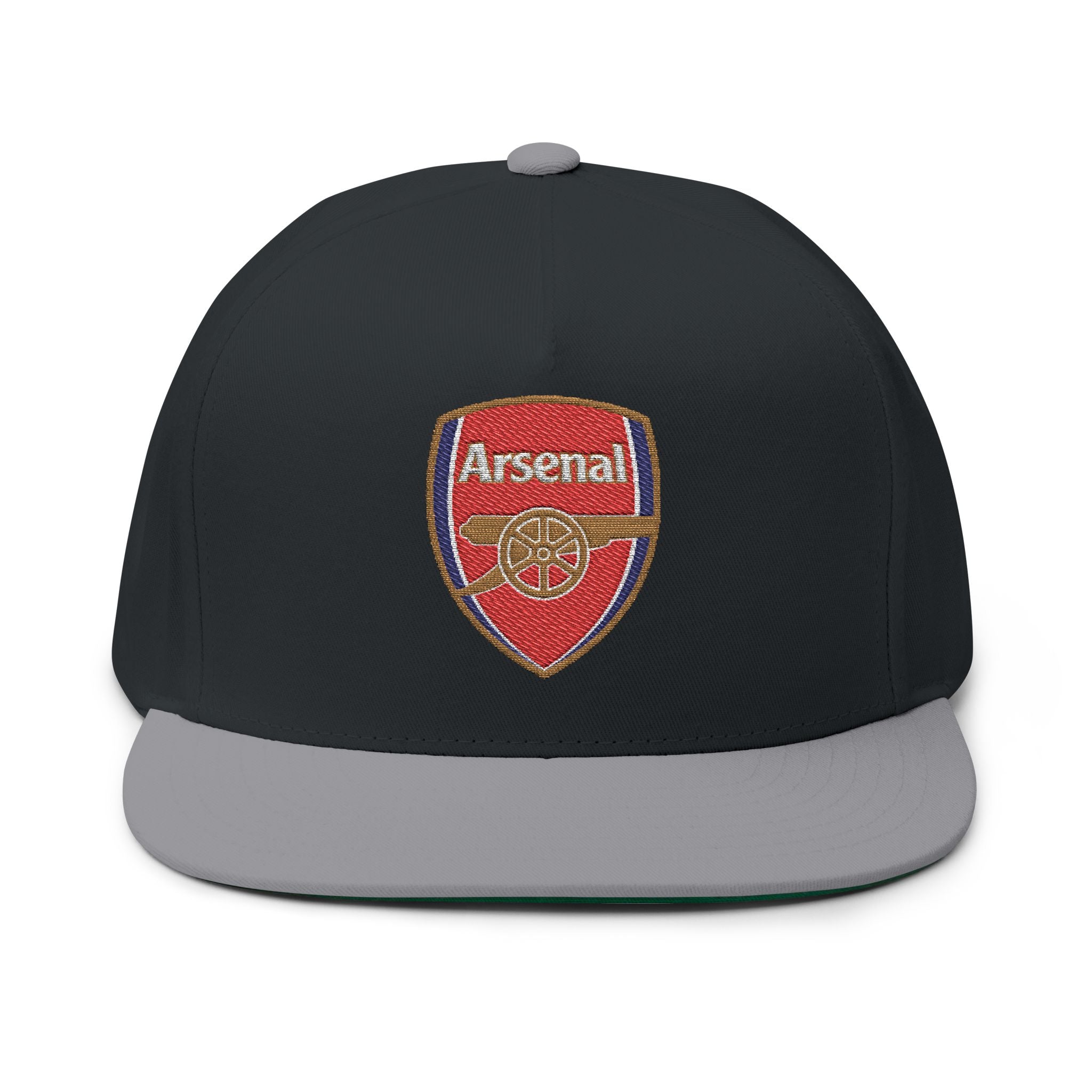 Arsenal Embroidered Flat Bill Cap  White Snapback Hat