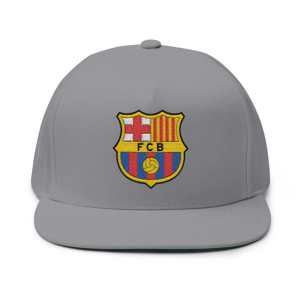 Embroidered Football Crest Flat Bill Cap  Snapback Soccer Hat