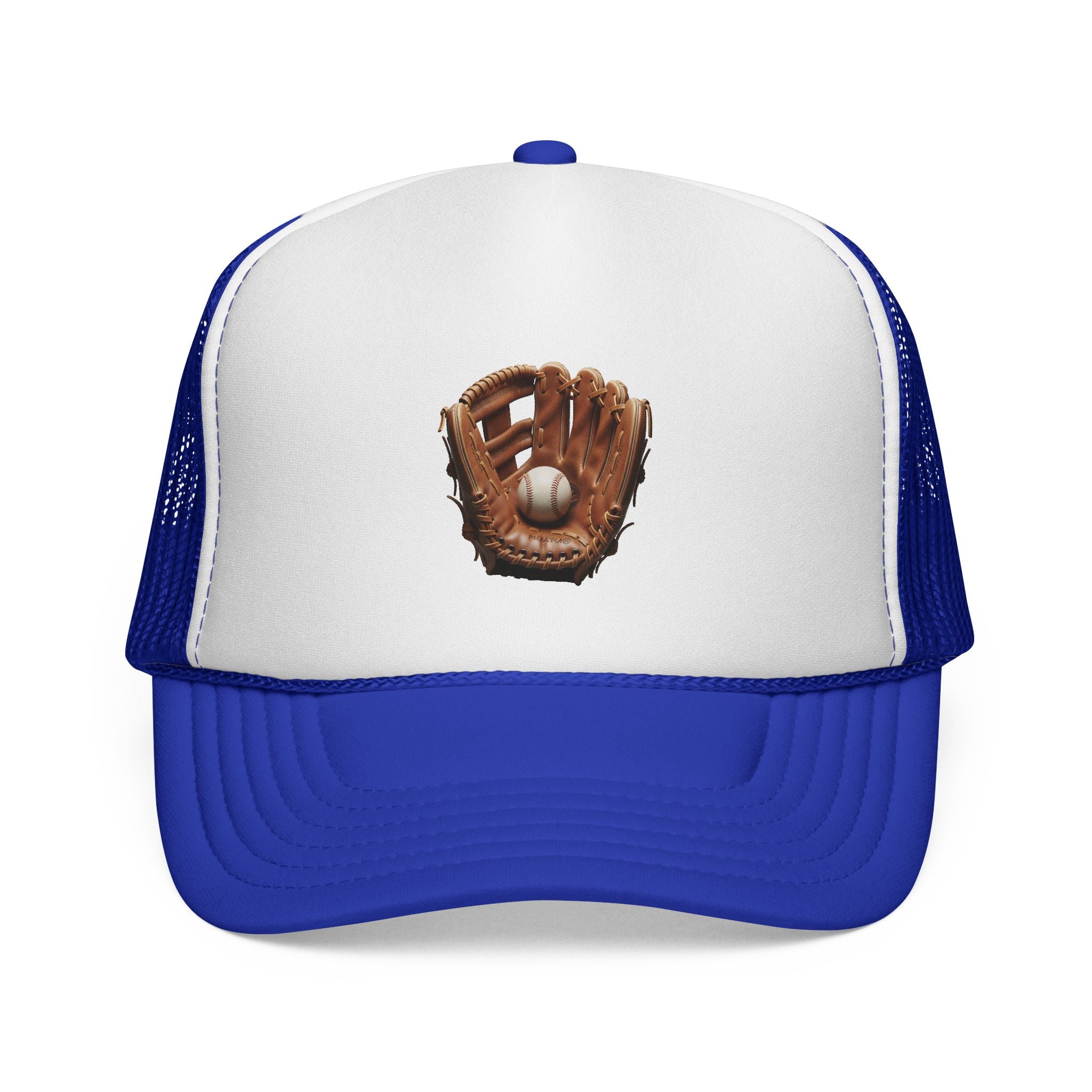 Baseball Glove Trucker Cap  Vintage Glove & Ball Mesh Hat
