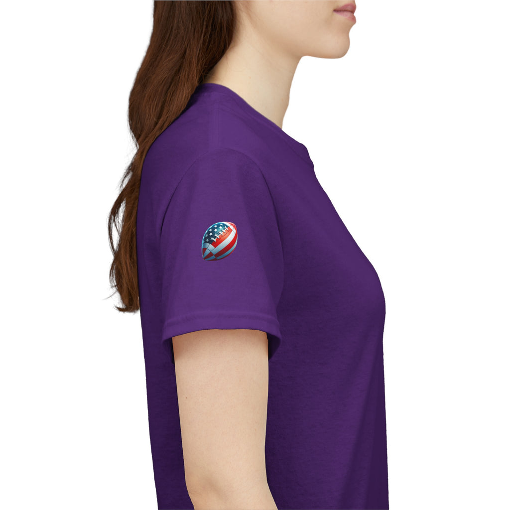 Skull Helmet Football Tee — Grunge Athletic Graphic T‑Shirt