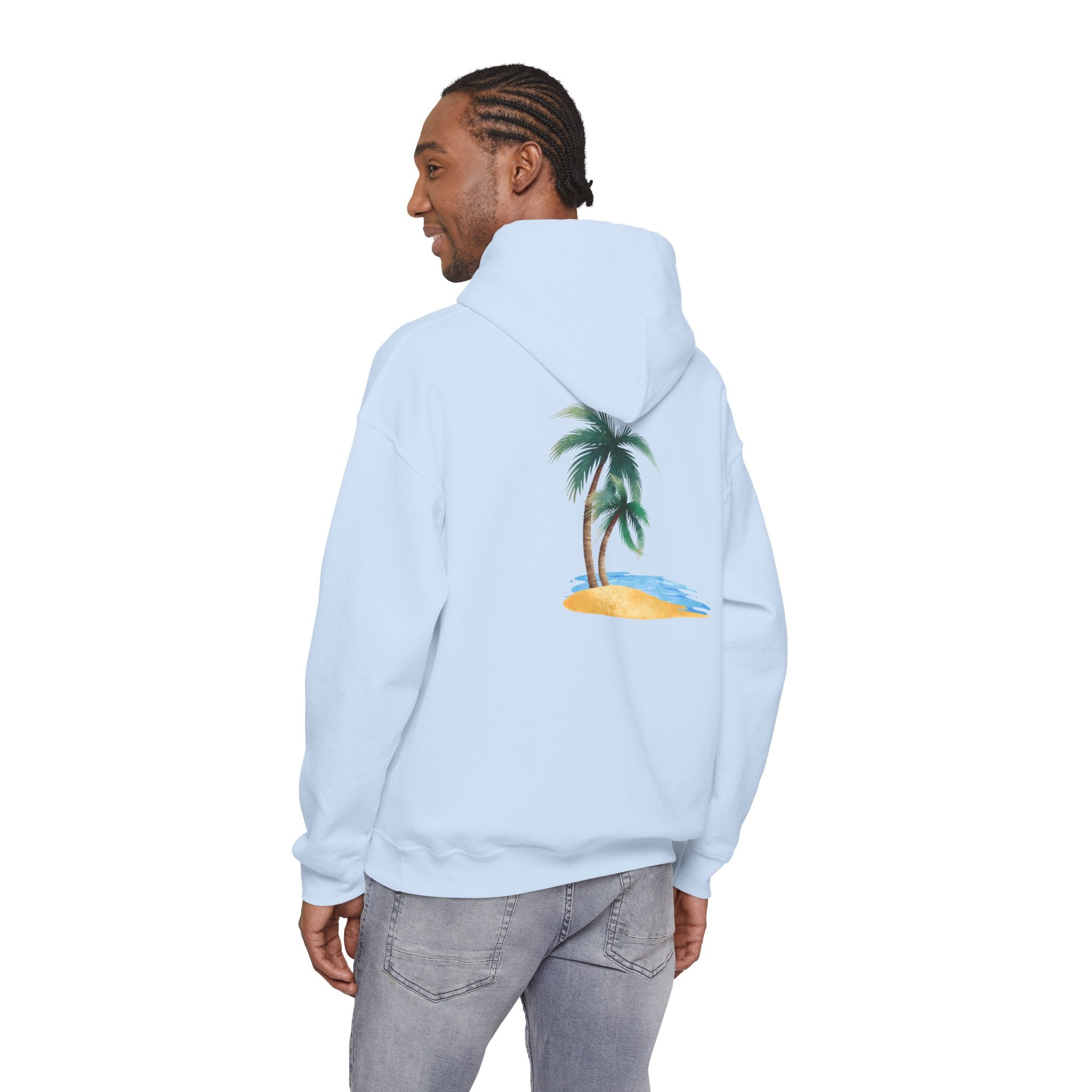 California Palm Tree Hoodie | Beach Island Graphic, Sleeve Icons
