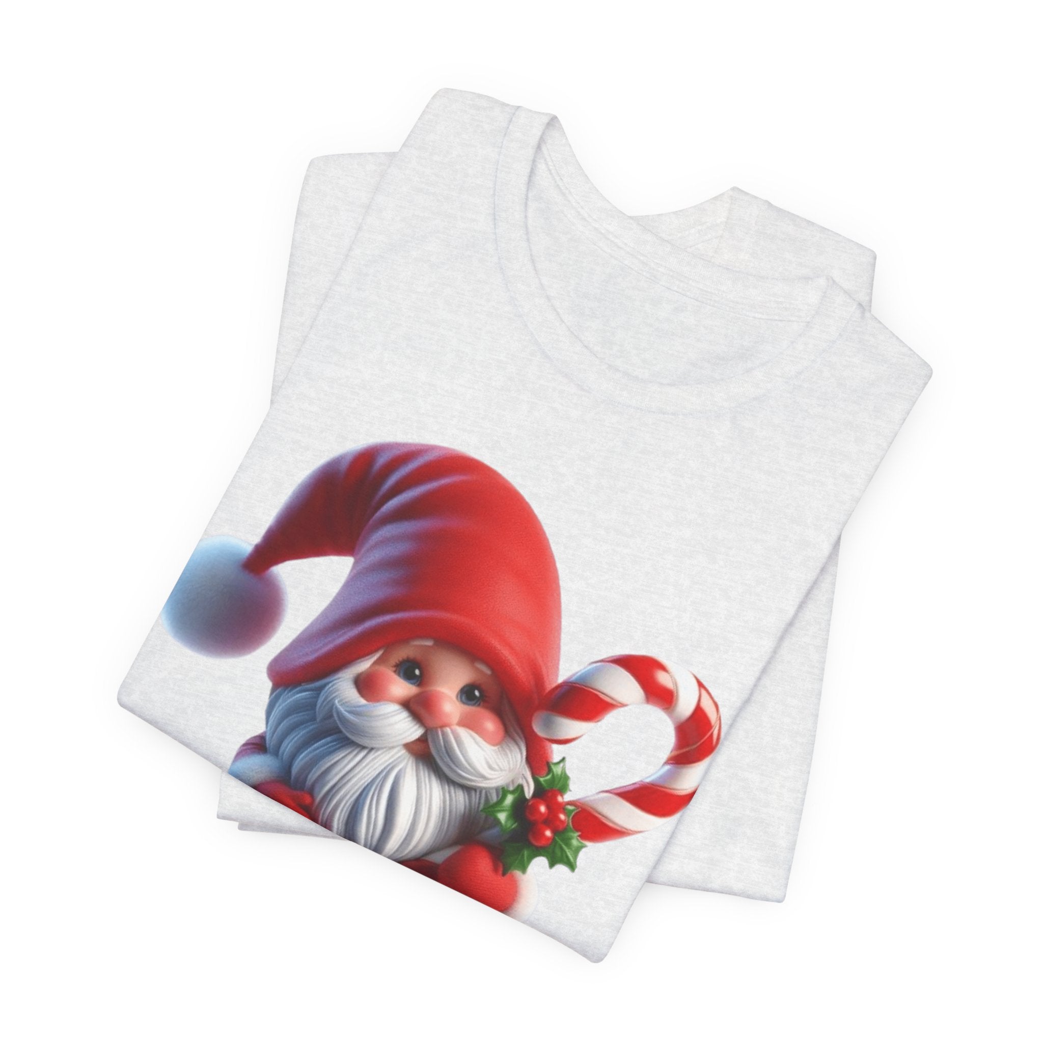 Candy Cane Gnome T-Shirt Christmas Santa Elf Tee