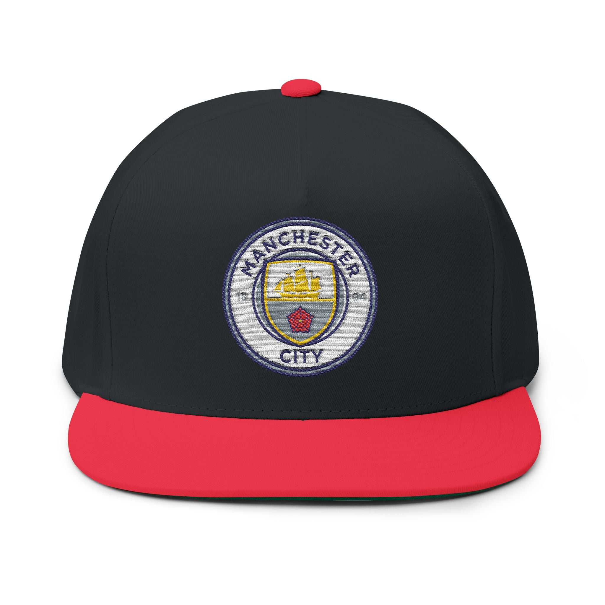 Embroidered Flat Bill Cap  Manchester City Crest