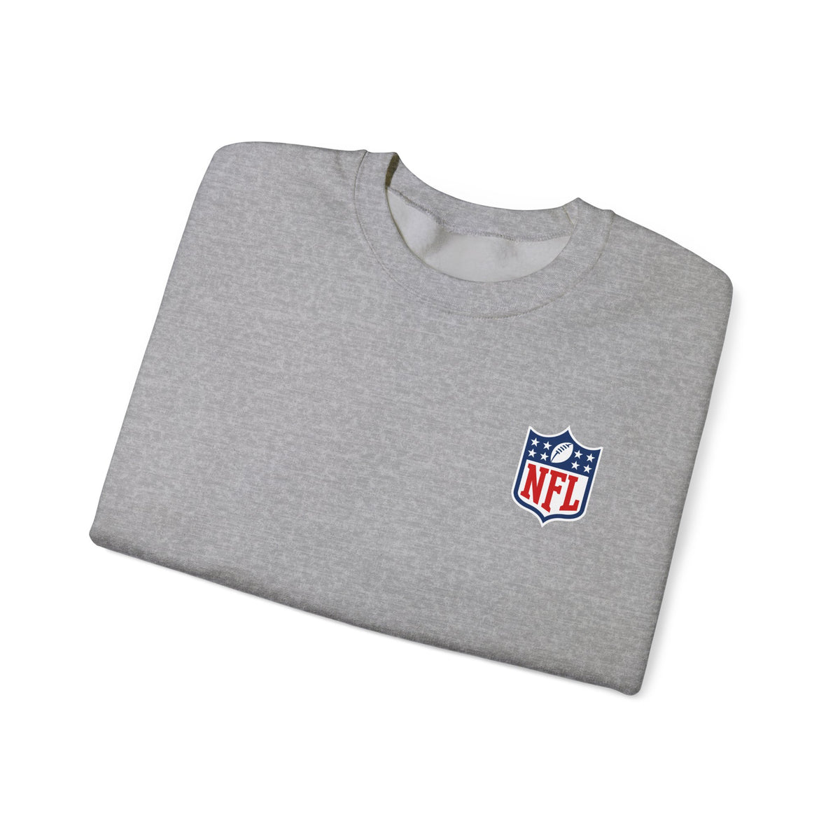 NFL Logo Crewneck Sweatshirt with American Flag Sleeve