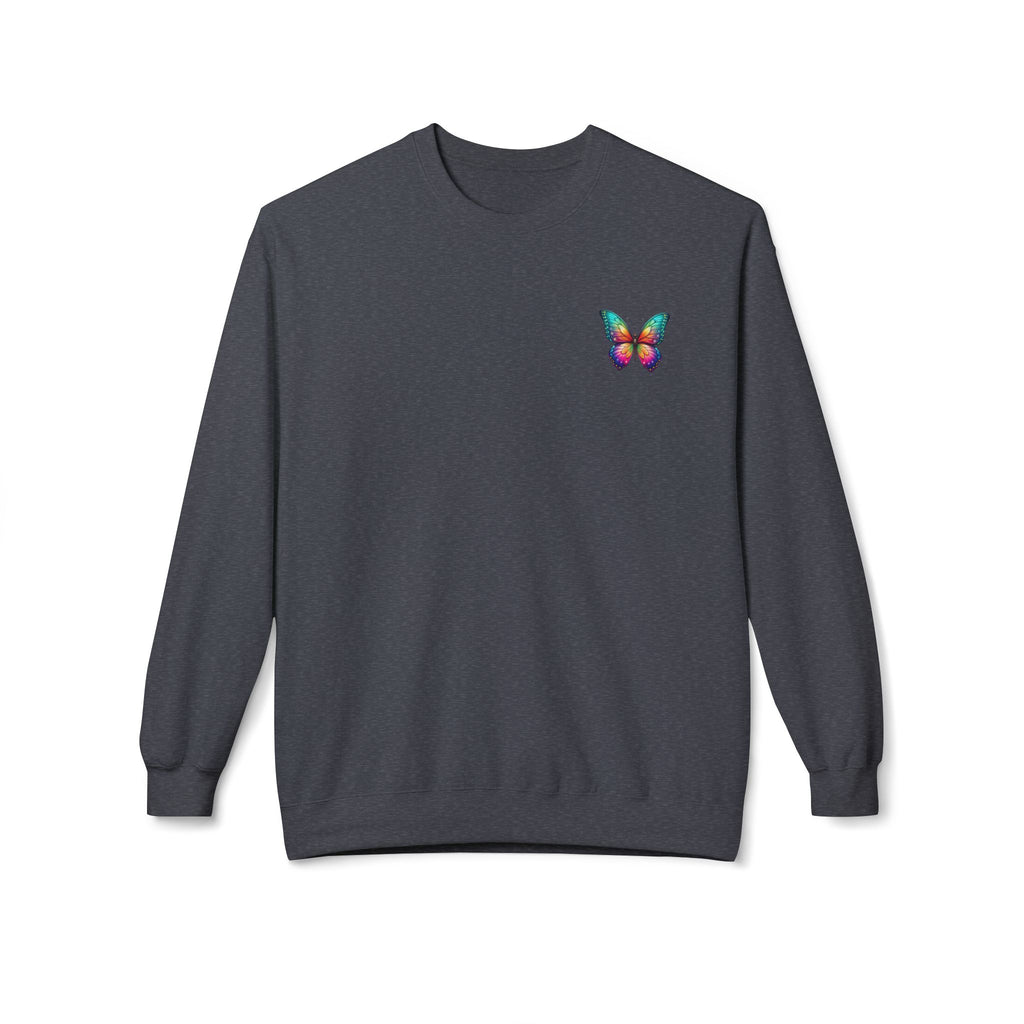 Rainbow Butterfly Sweatshirt | Colorful Monarch Wing Graphic