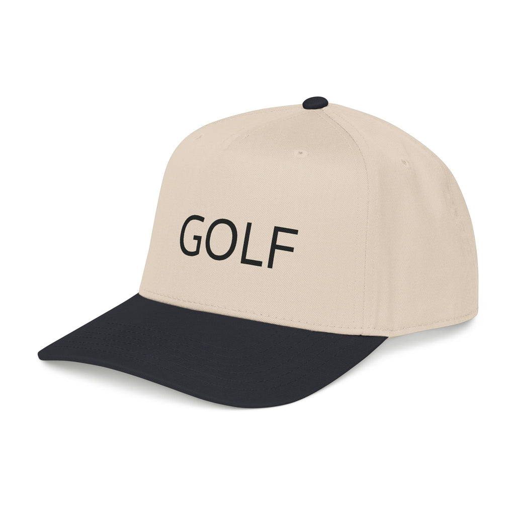 Golf Embroidered Mid Profile Cap — Classic Two-Tone Golf Hat