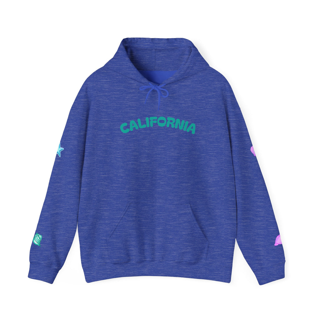California Palm Tree Hoodie | Beach Island Graphic, Sleeve Icons