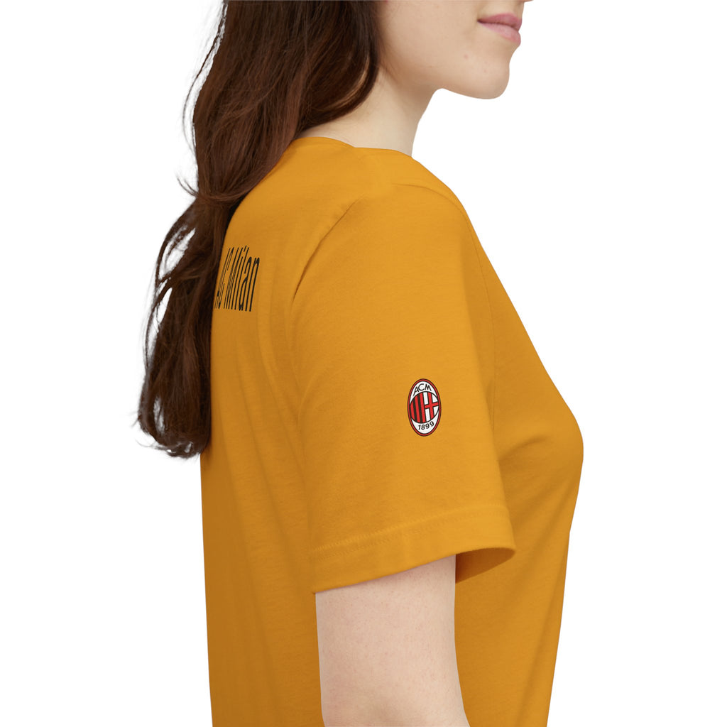 AC Milan Crest T-Shirt Minimal Soccer Tee with 'AC Milan' Back Print