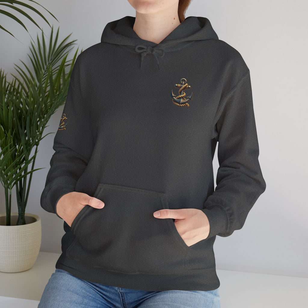 Pirate Skull Anchor Hoodie  Nautical Skull & Crossbones Pullover
