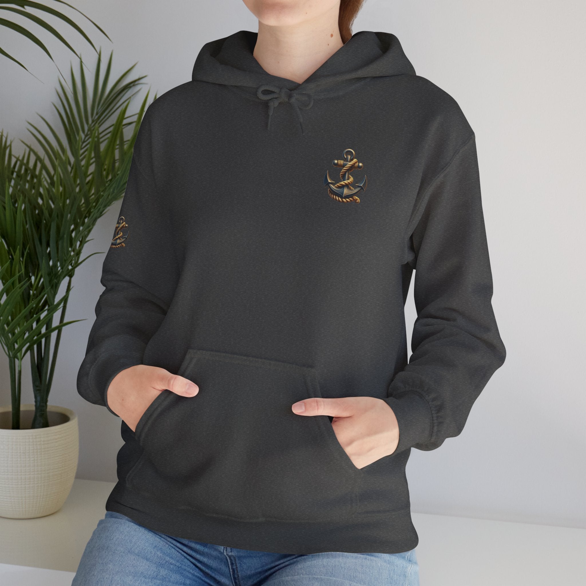 Pirate Skull Anchor Hoodie  Nautical Skull & Crossbones Pullover