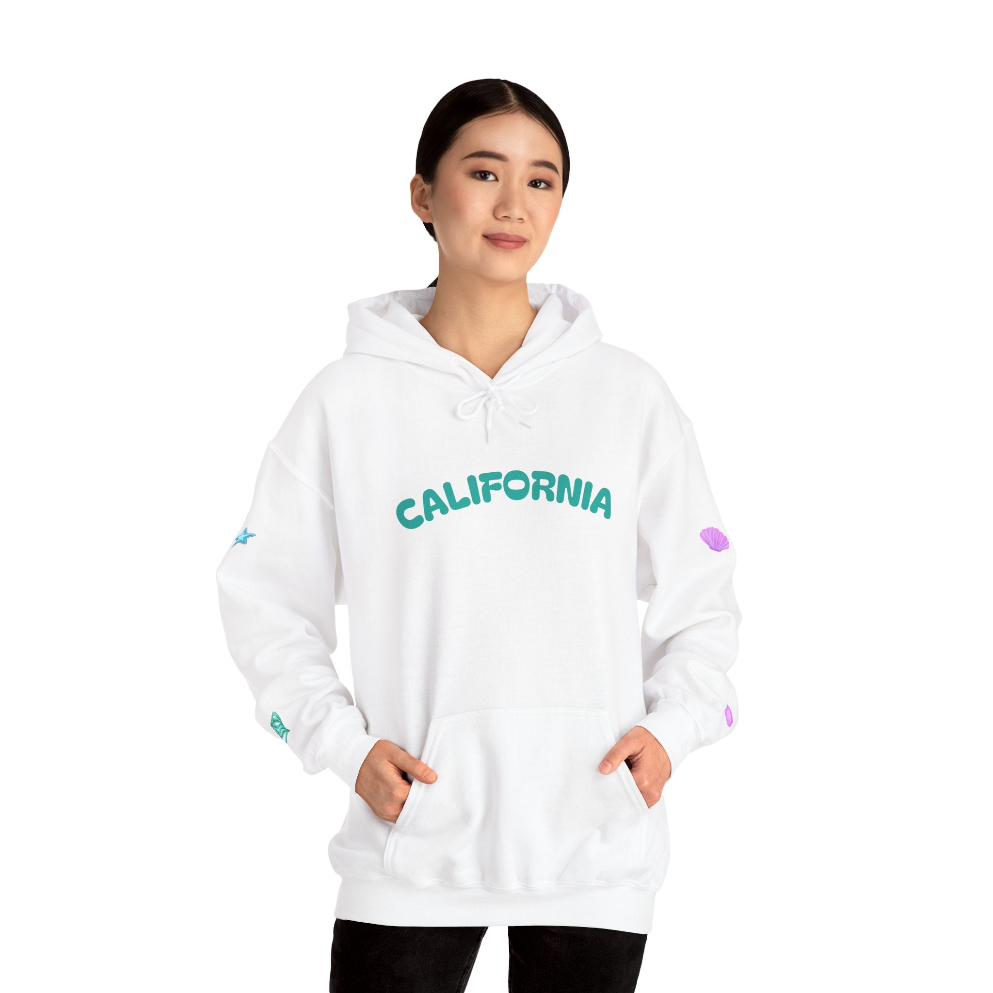 California Palm Tree Hoodie | Beach Island Graphic, Sleeve Icons