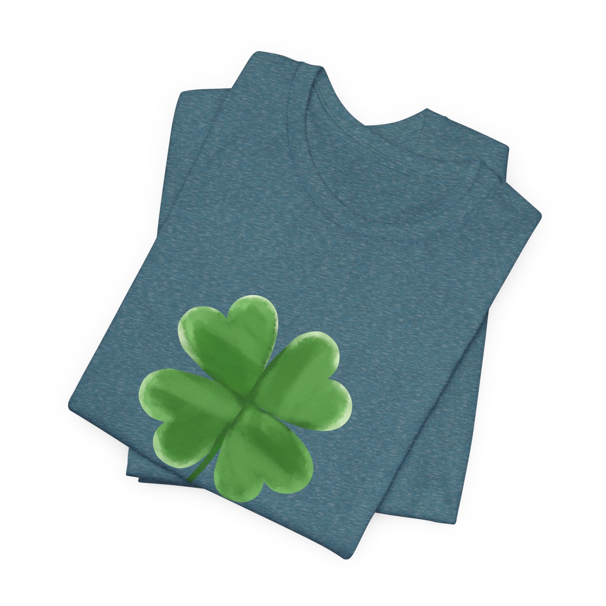 Green Four-Leaf Clover T-Shirt  Lucky Shamrock Tee