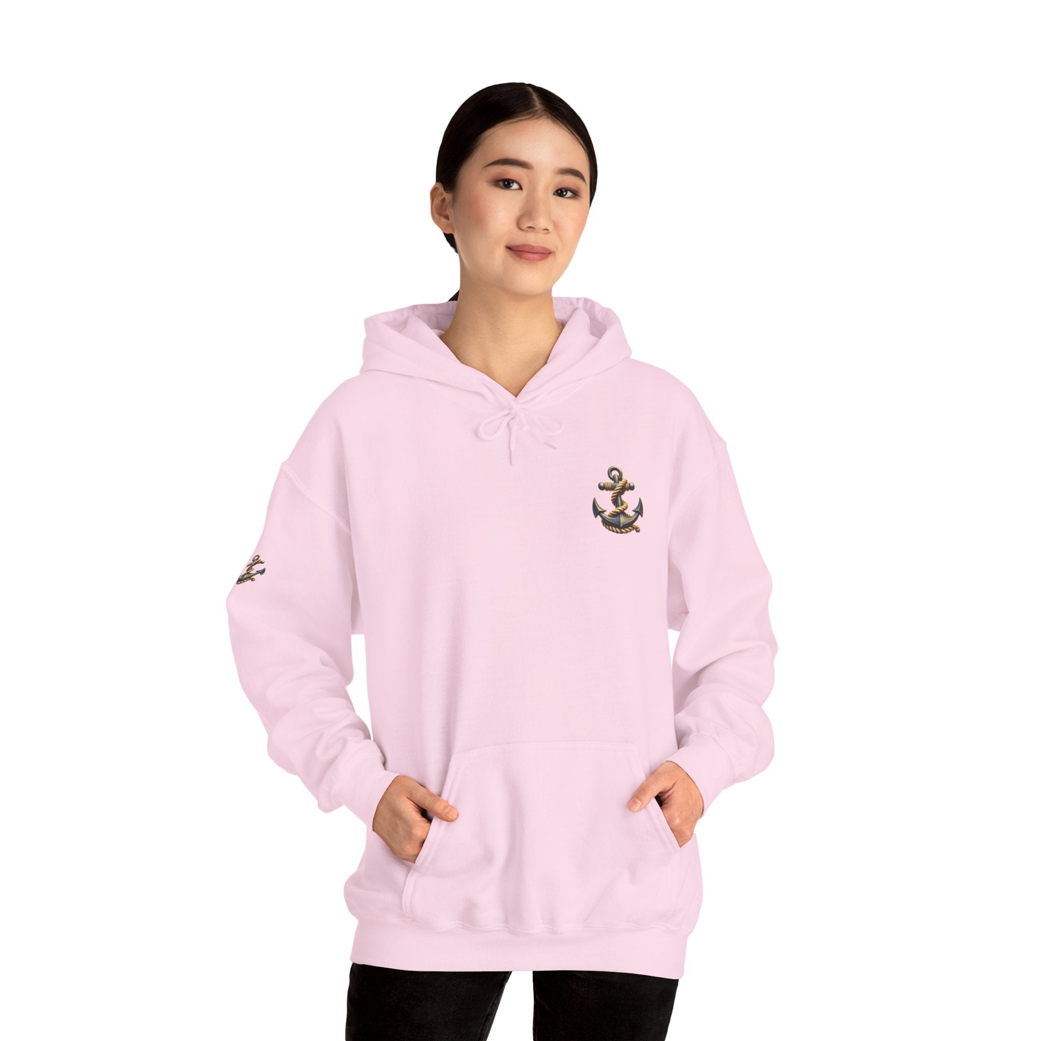 Pirate Skull Anchor Hoodie  Nautical Skull & Crossbones Pullover