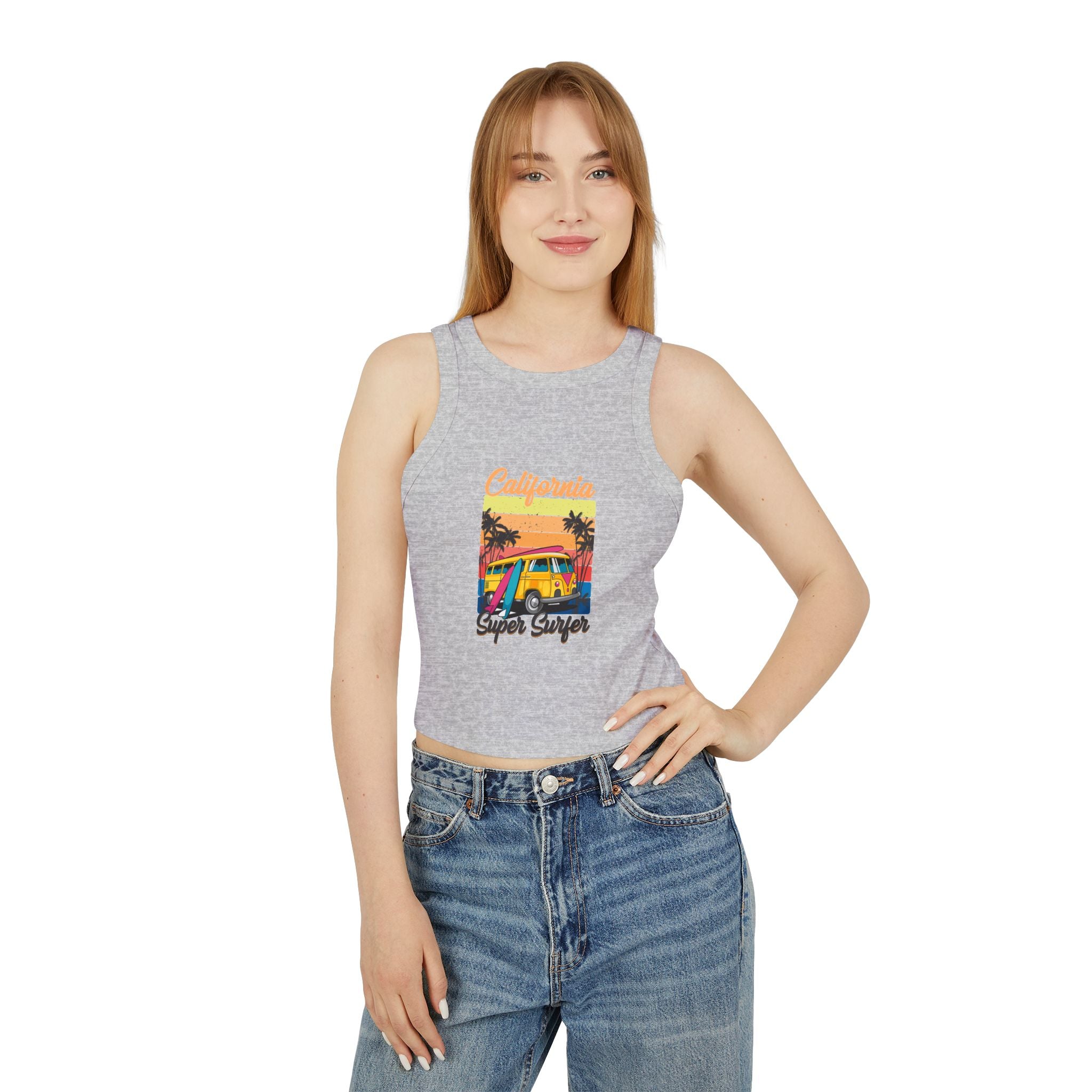 California Surf Van Racer Tank Top Retro Beach Graphic