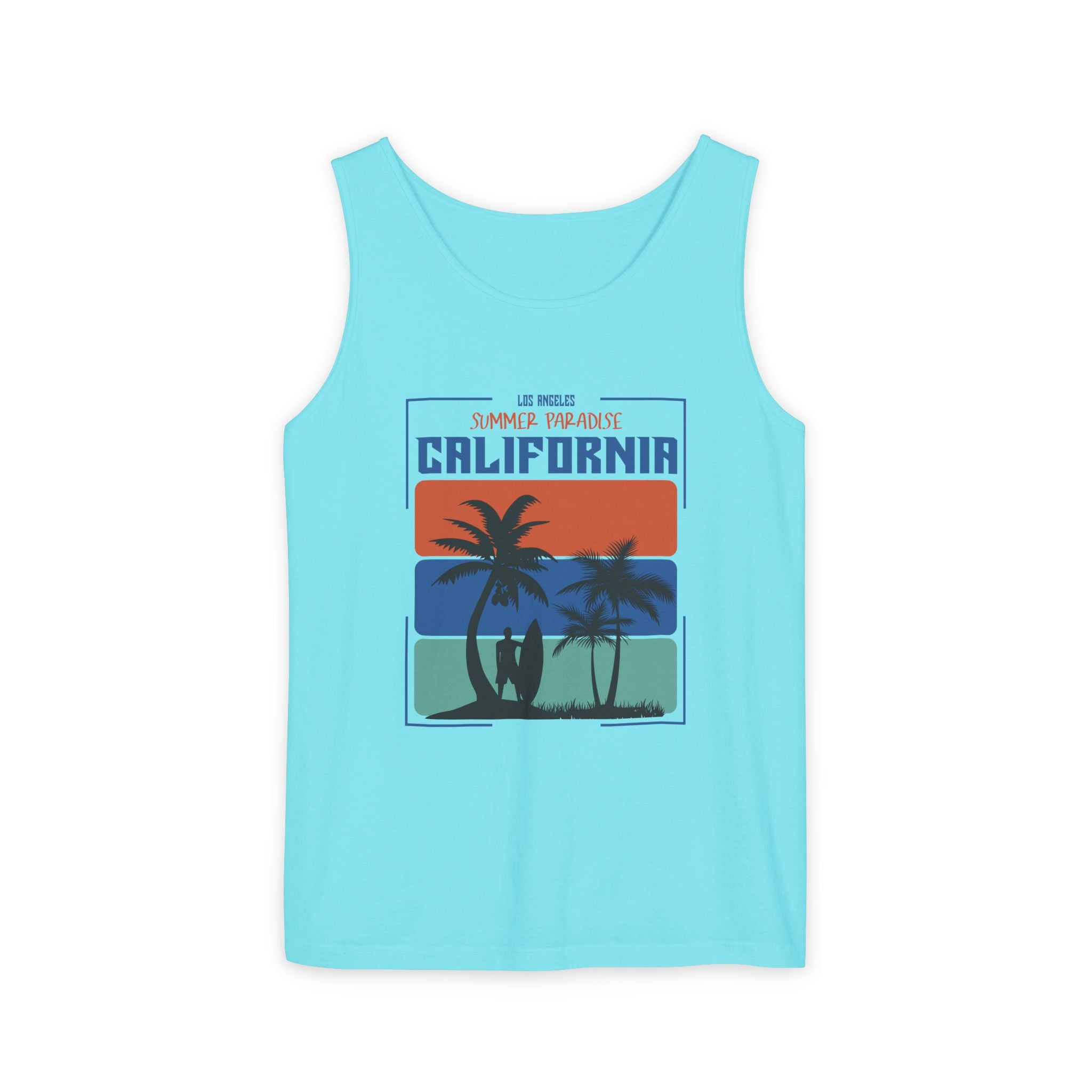 California Palm Sunset Tank Top Vintage Beach Graphic