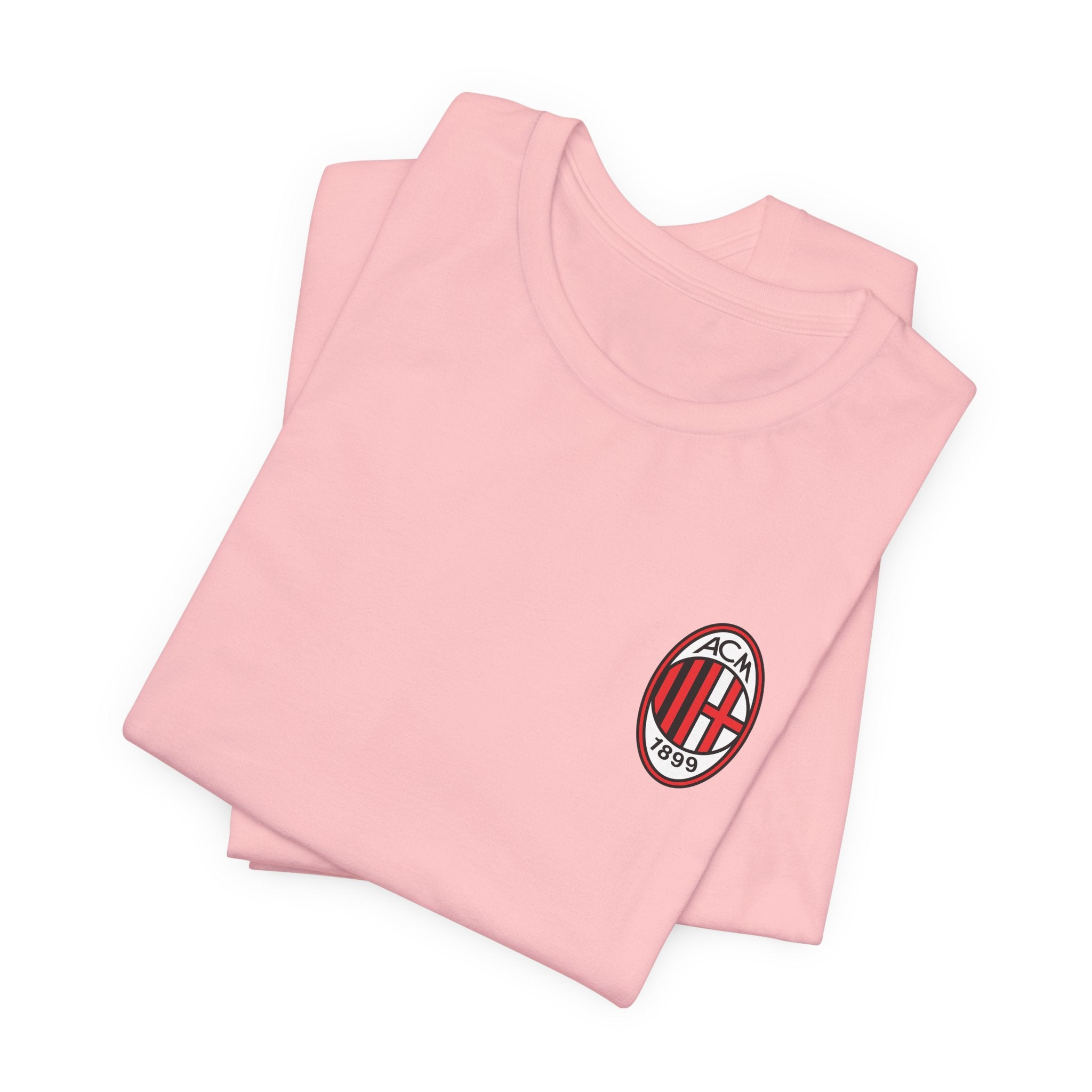 AC Milan Crest T-Shirt Minimal Soccer Tee with 'AC Milan' Back Print