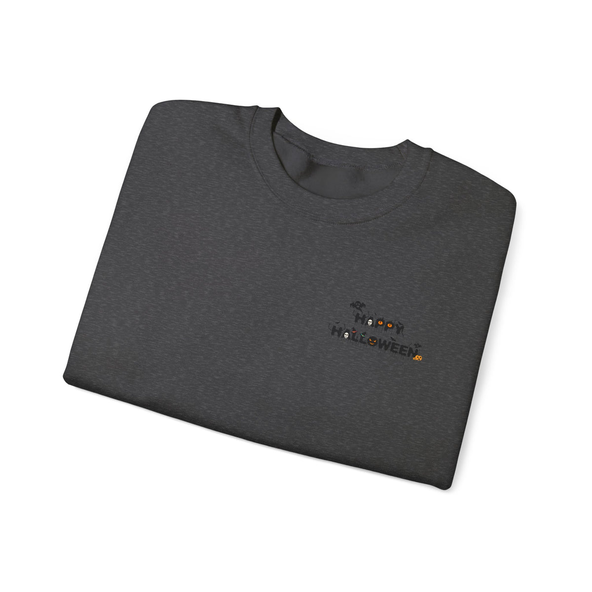 Halloween Candy Crewneck Sweatshirt — 'Happy Halloween' Jack-o'-Lantern & Candy Design