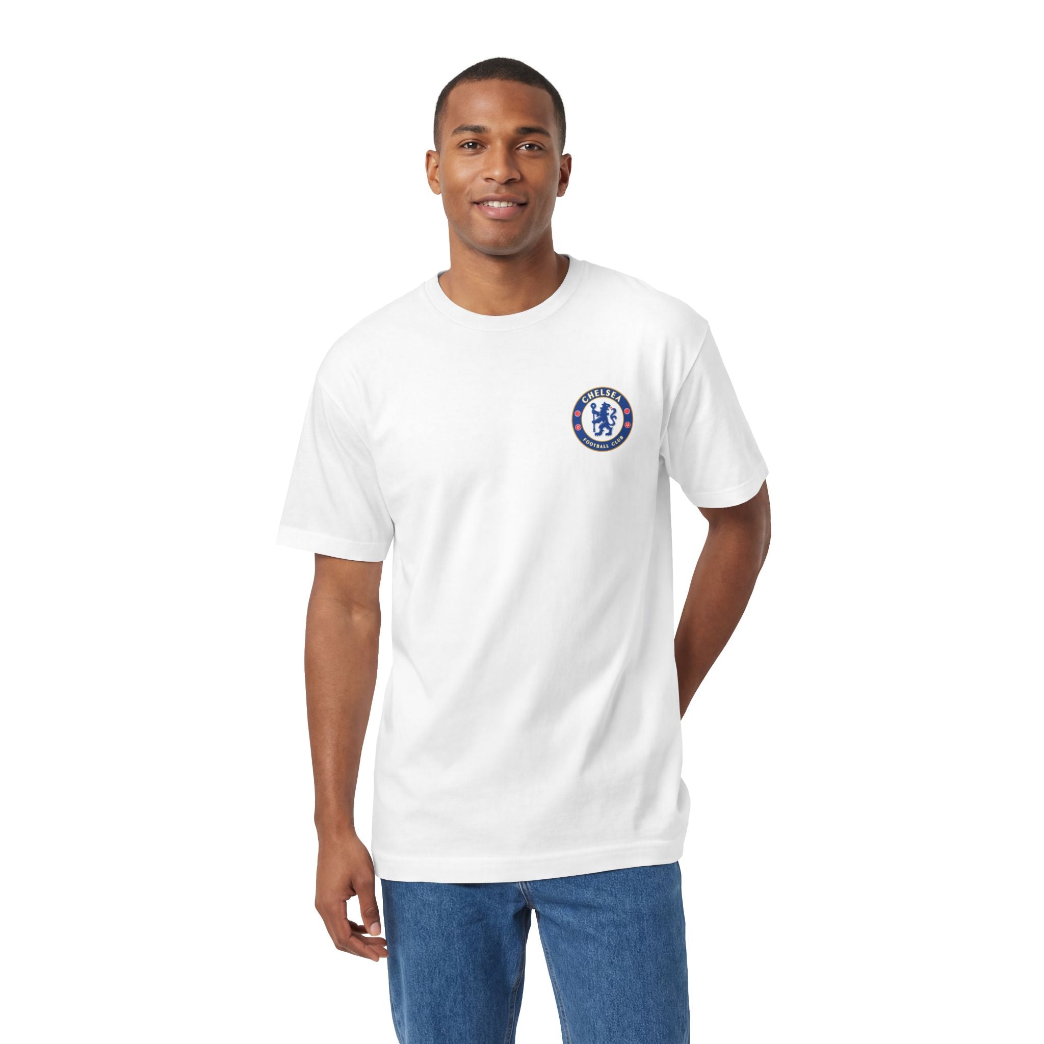 Chelsea Football Club Tee Minimal Crest Front & CHELSEA Back