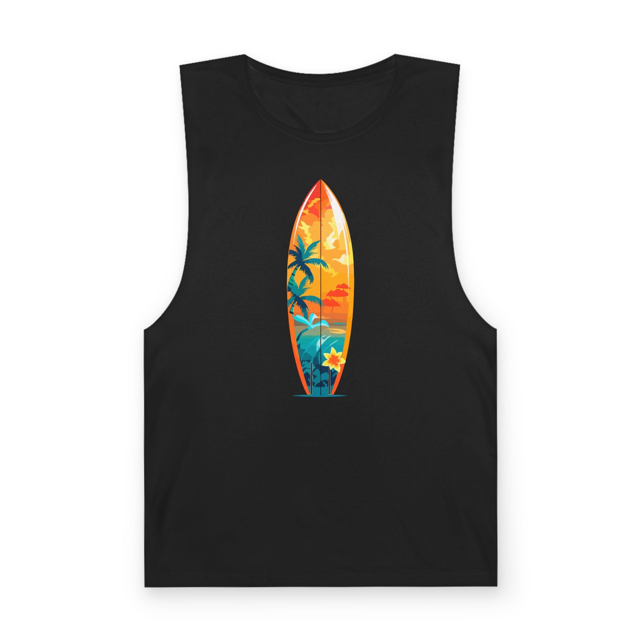 Surfboard Sunset Tank Top Los Angeles Beach Vibe Graphic Tank
