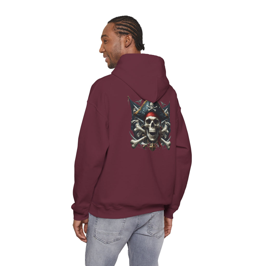 Pirate Skull Anchor Hoodie  Nautical Skull & Crossbones Pullover