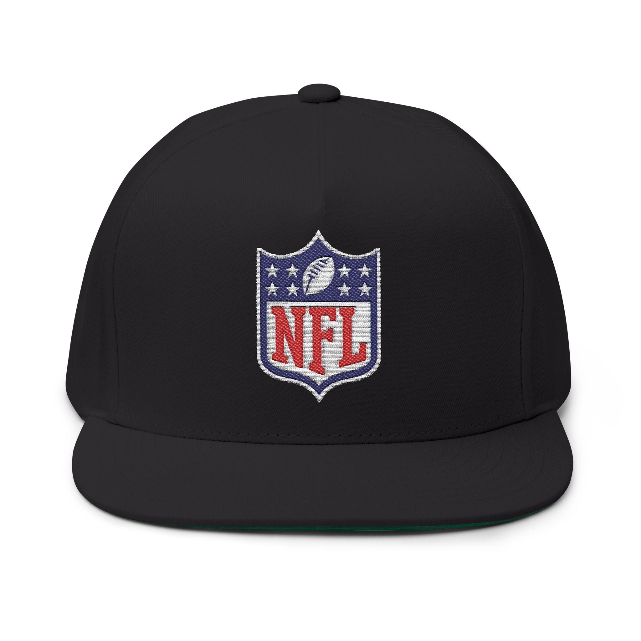 NFL Shield Embroidered Snapback Flat Bill Cap