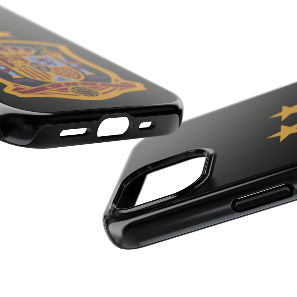 Spain Soccer Crest Tough Phone Case  Black Protective iPhone Case with Two Stars