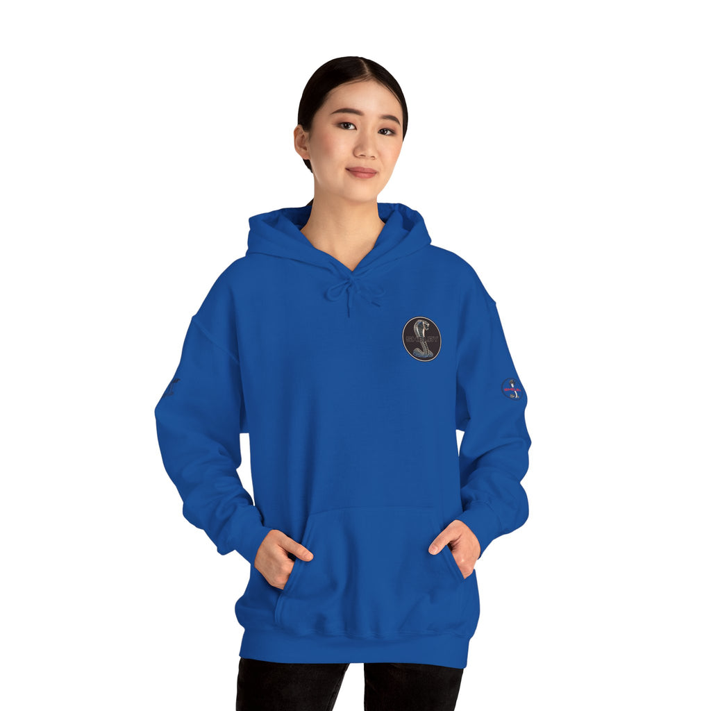 Classic Mustang Hoodie  Vintage Blue Pony Car Pullover