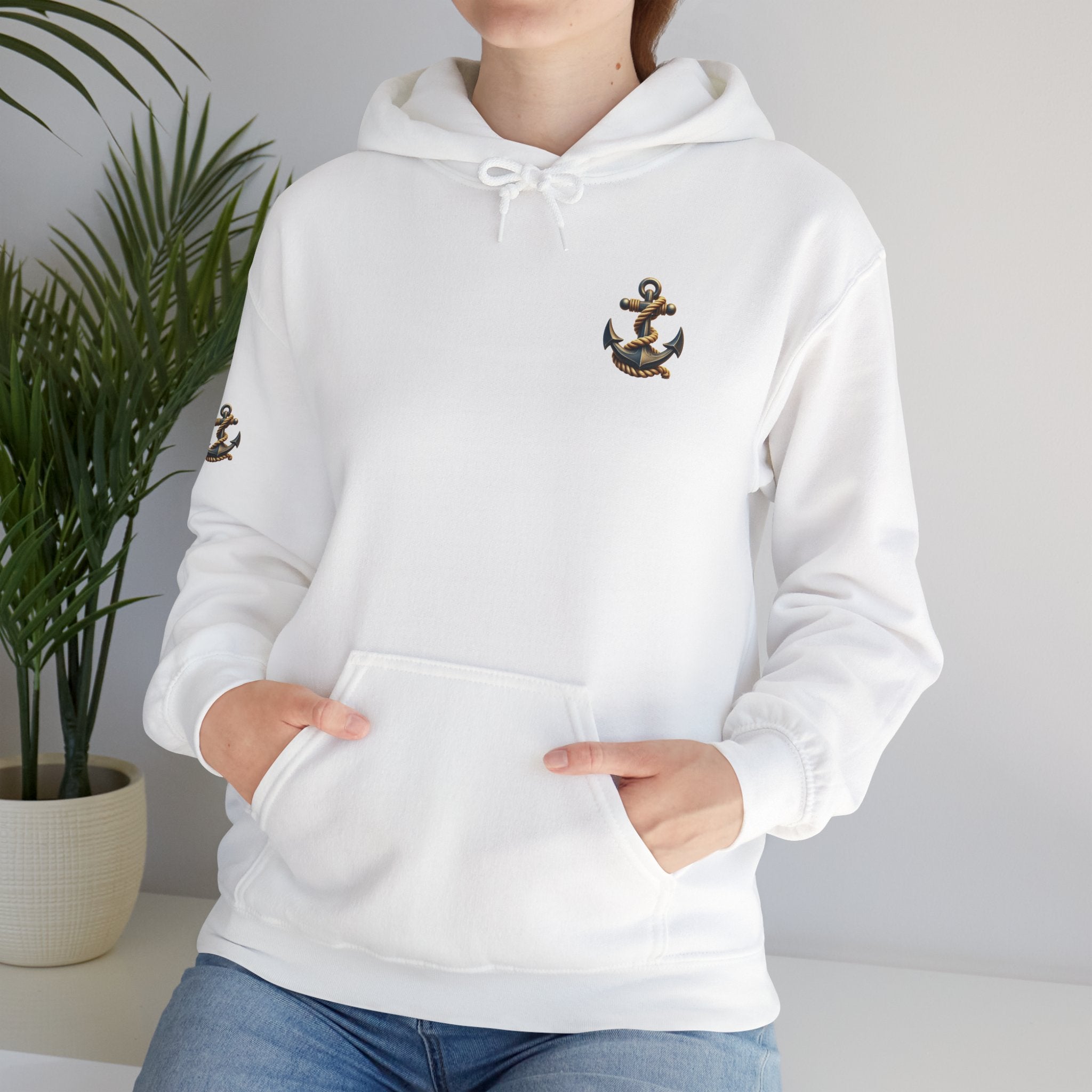 Pirate Skull Anchor Hoodie  Nautical Skull & Crossbones Pullover