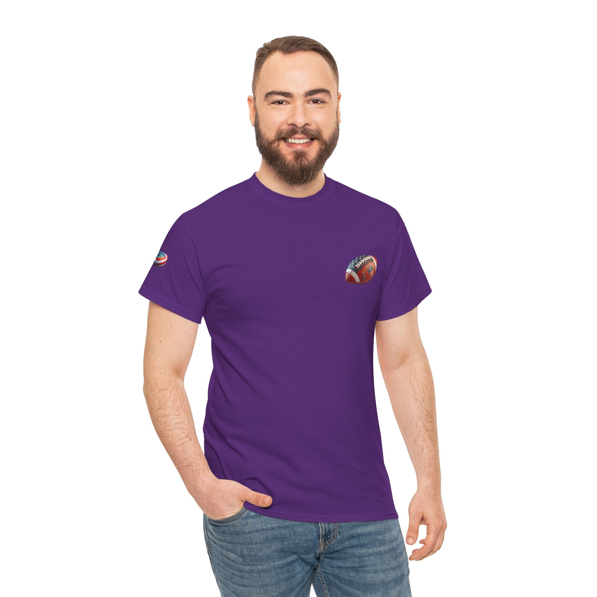 Football Player Graphic Tee  Retro Gridiron Jersey Design