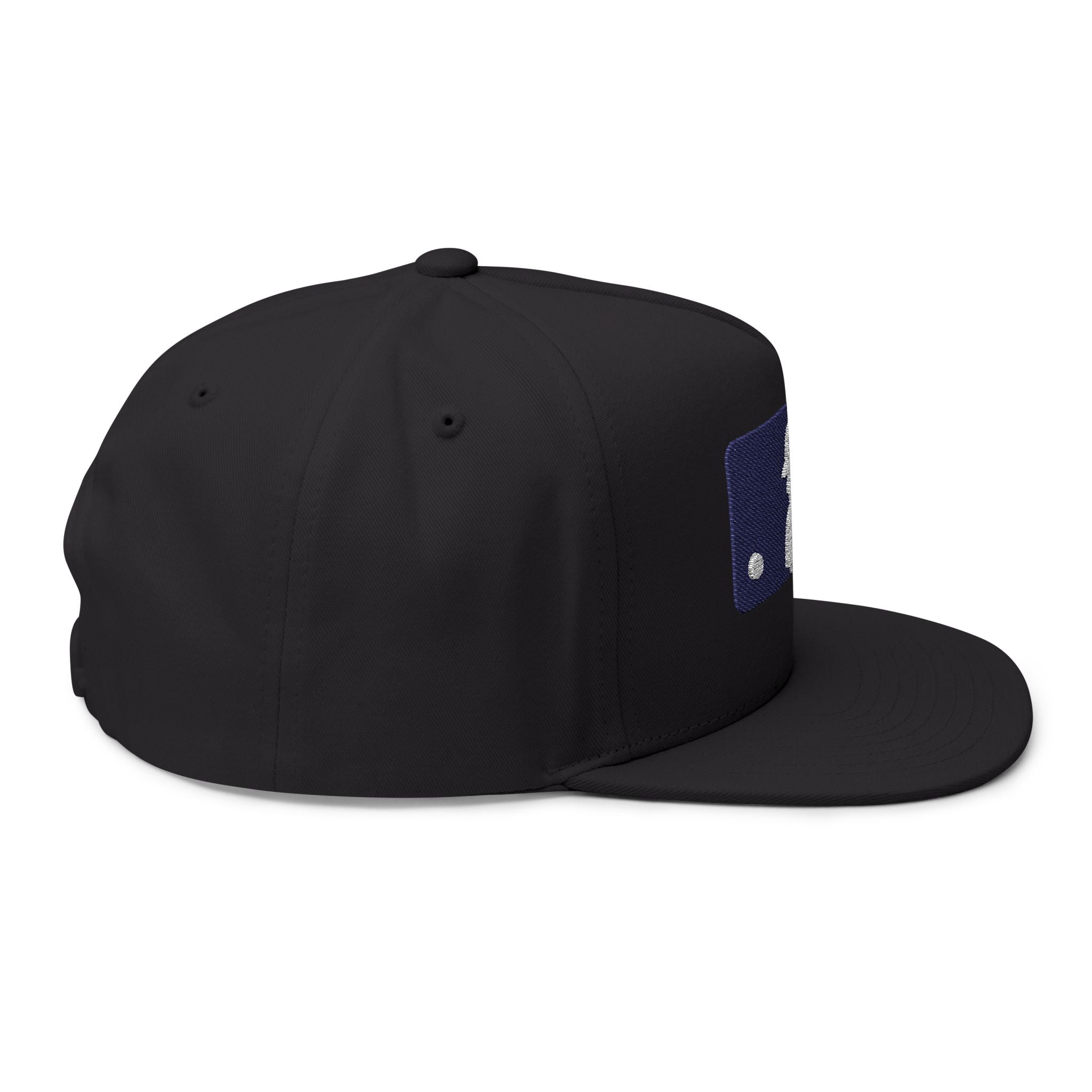Flat Bill Cap — Embroidered Baseball Logo Snapback
