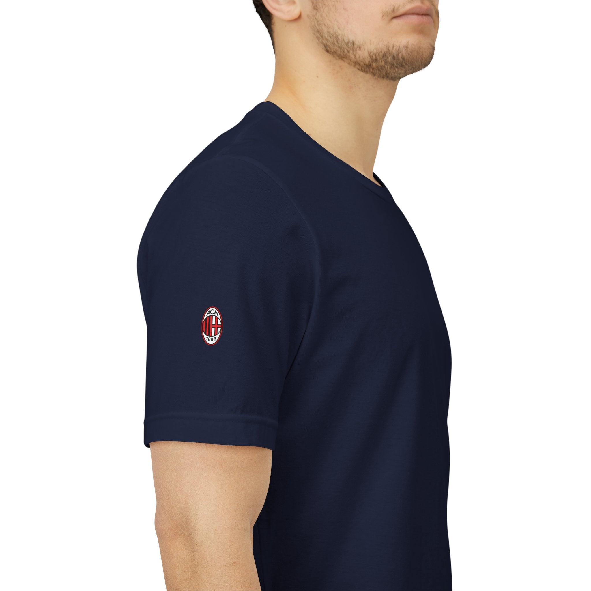 AC Milan Crest T-Shirt Minimal Soccer Tee with 'AC Milan' Back Print