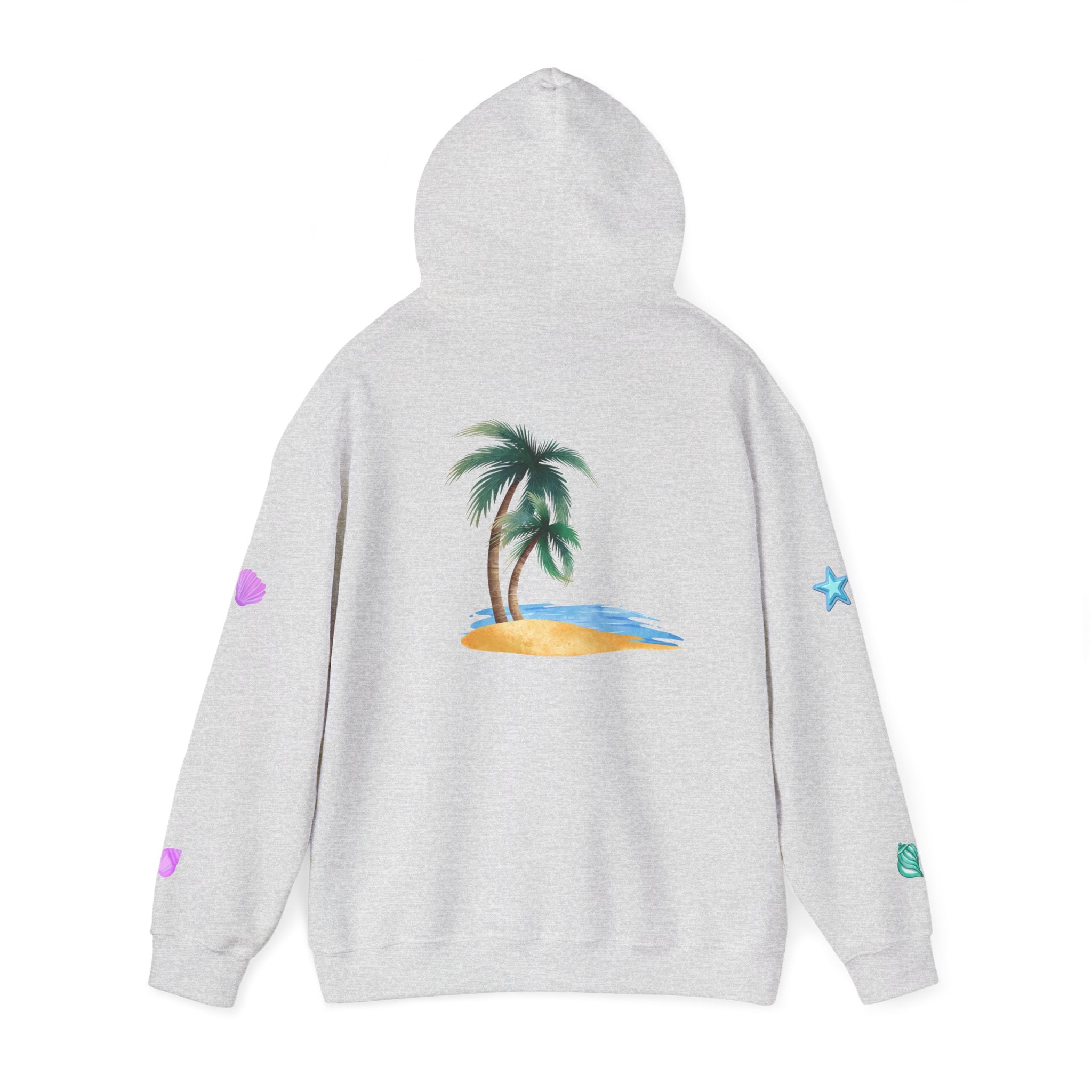 California Palm Tree Hoodie | Beach Island Graphic, Sleeve Icons