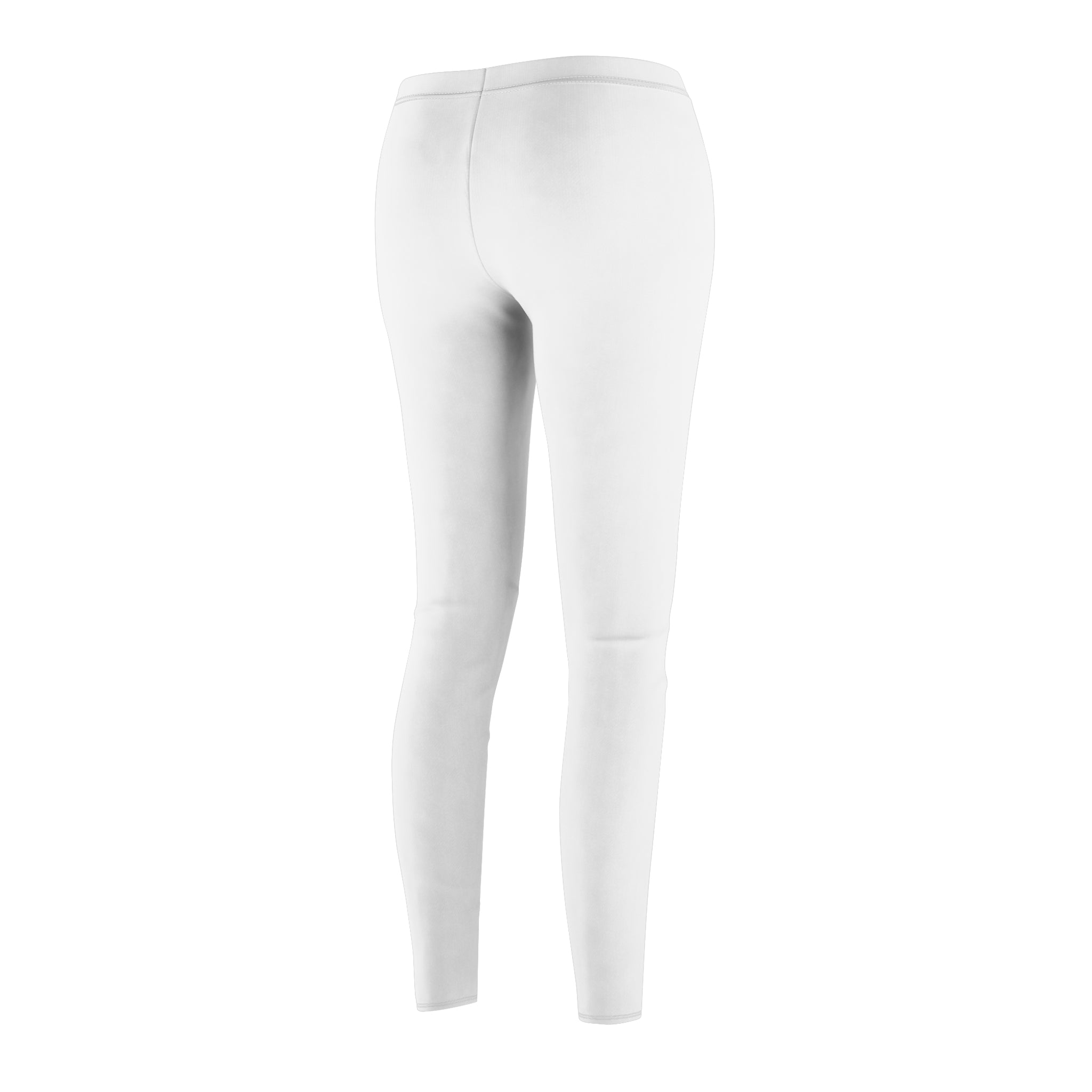 White Women's Leggings with Pink NY Logo Casual Athletic Everyday Wear