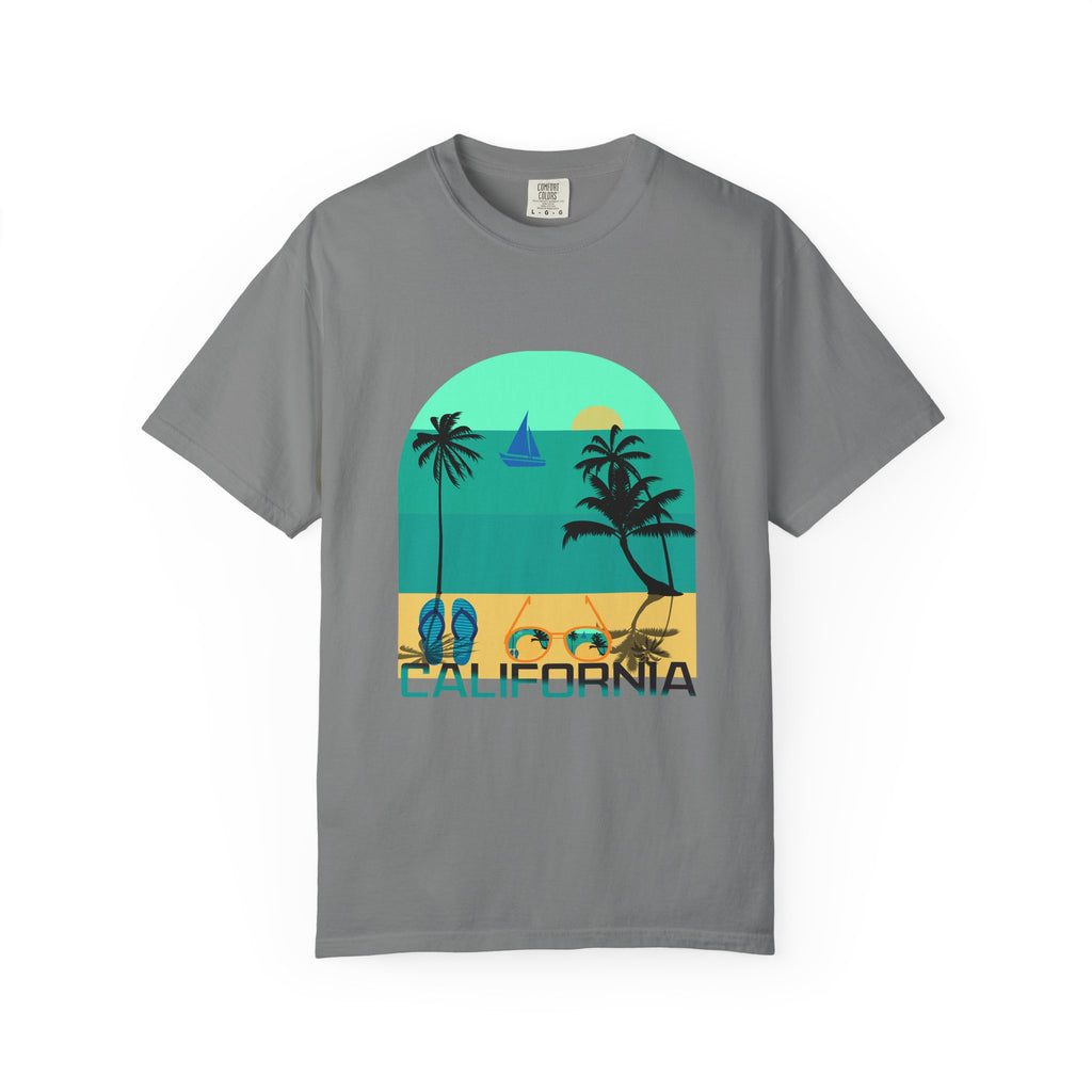 California Beach Surf T-Shirt  Retro Palm Trees & ‘SURFING’ Graphic