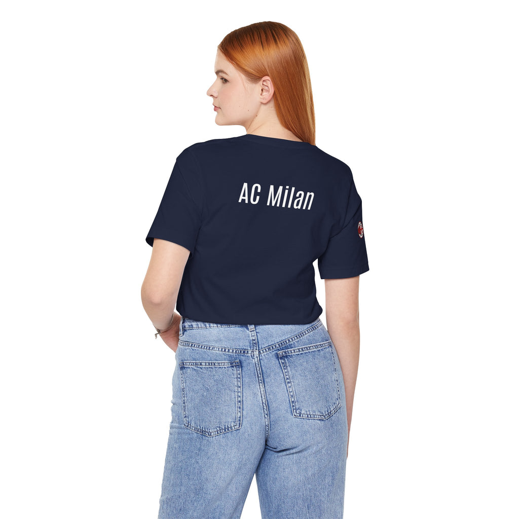 AC Milan Crest T-Shirt Minimal Soccer Tee with 'AC Milan' Back Print