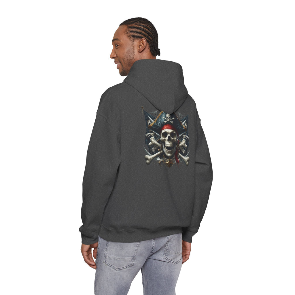 Pirate Skull Anchor Hoodie  Nautical Skull & Crossbones Pullover