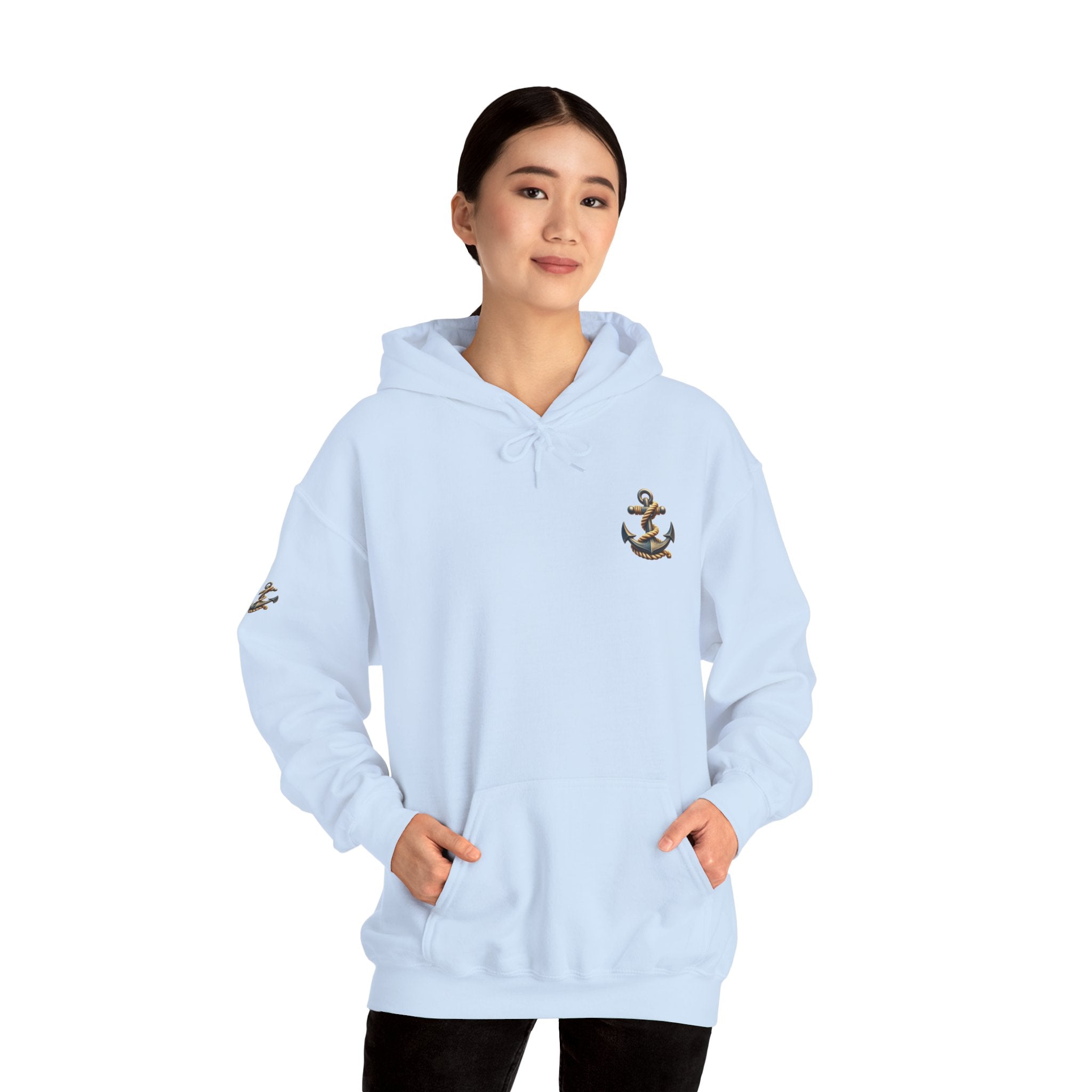 Pirate Skull Anchor Hoodie  Nautical Skull & Crossbones Pullover