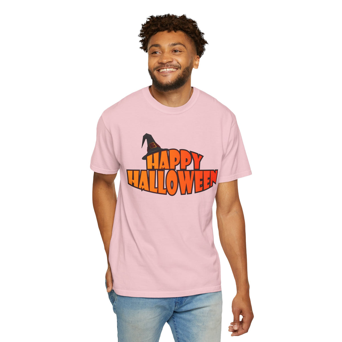 Halloween Icons T-Shirt — "Happy Halloween" Graphic Tee with Spooky Back Illustrations