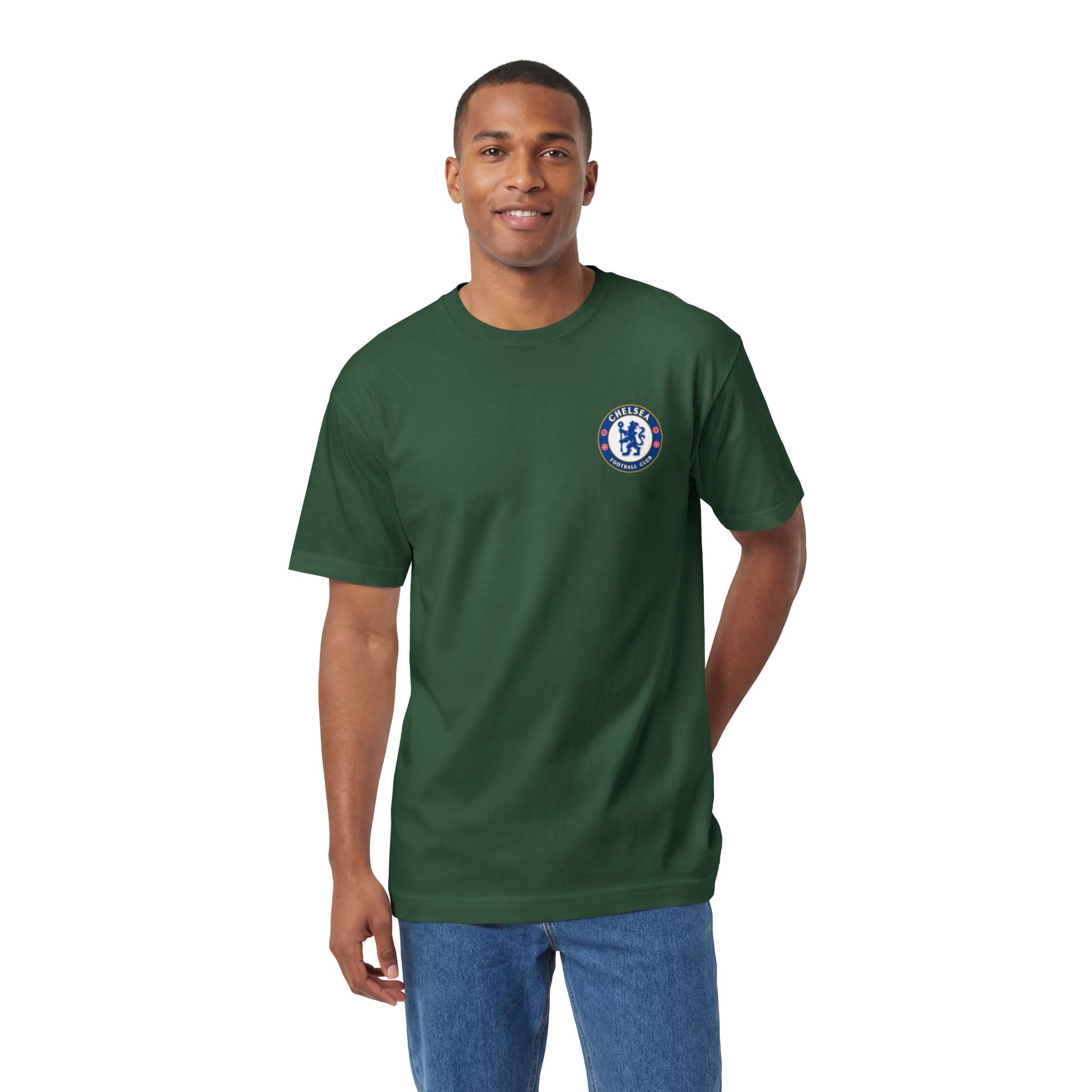 Chelsea Football Club Tee Minimal Crest Front & CHELSEA Back