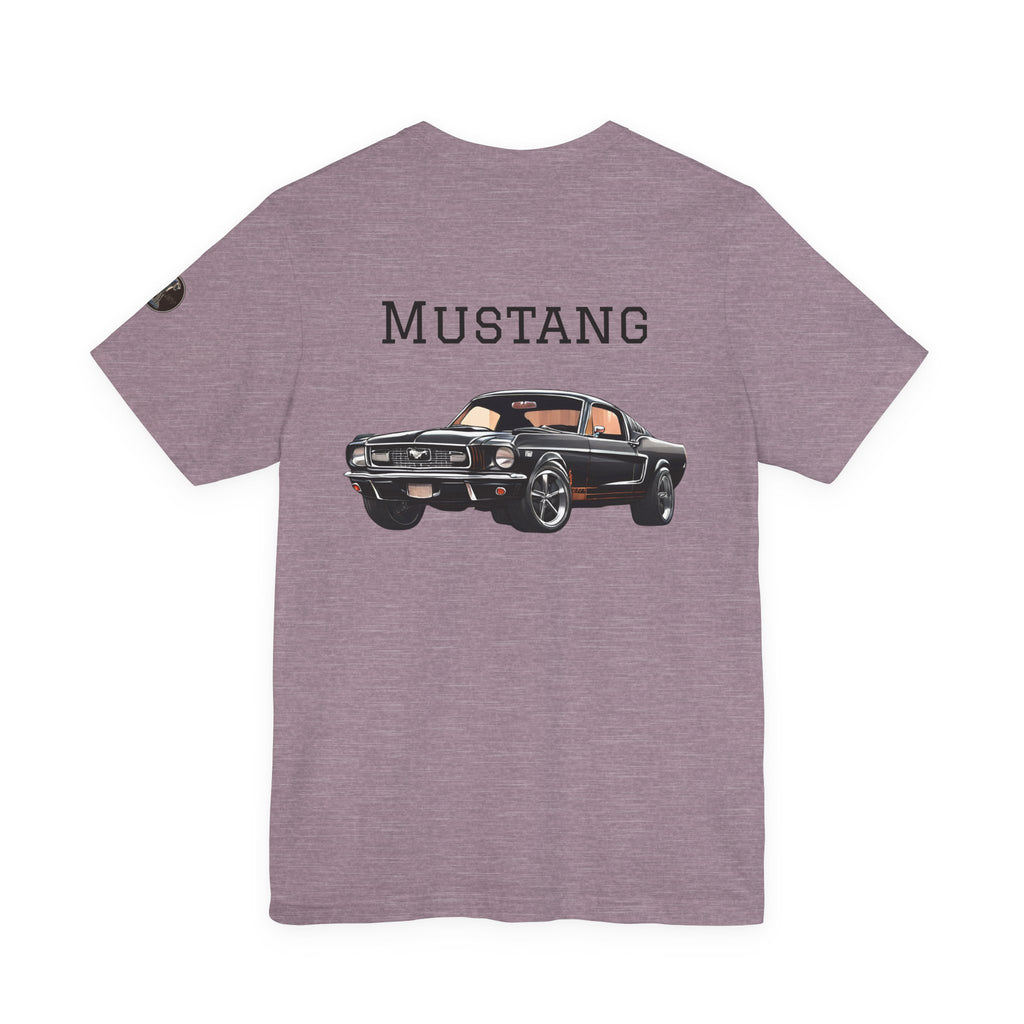 Black Mustang Horse and Classic Mustang Car Tee | Vintage Muscle Car Shirt