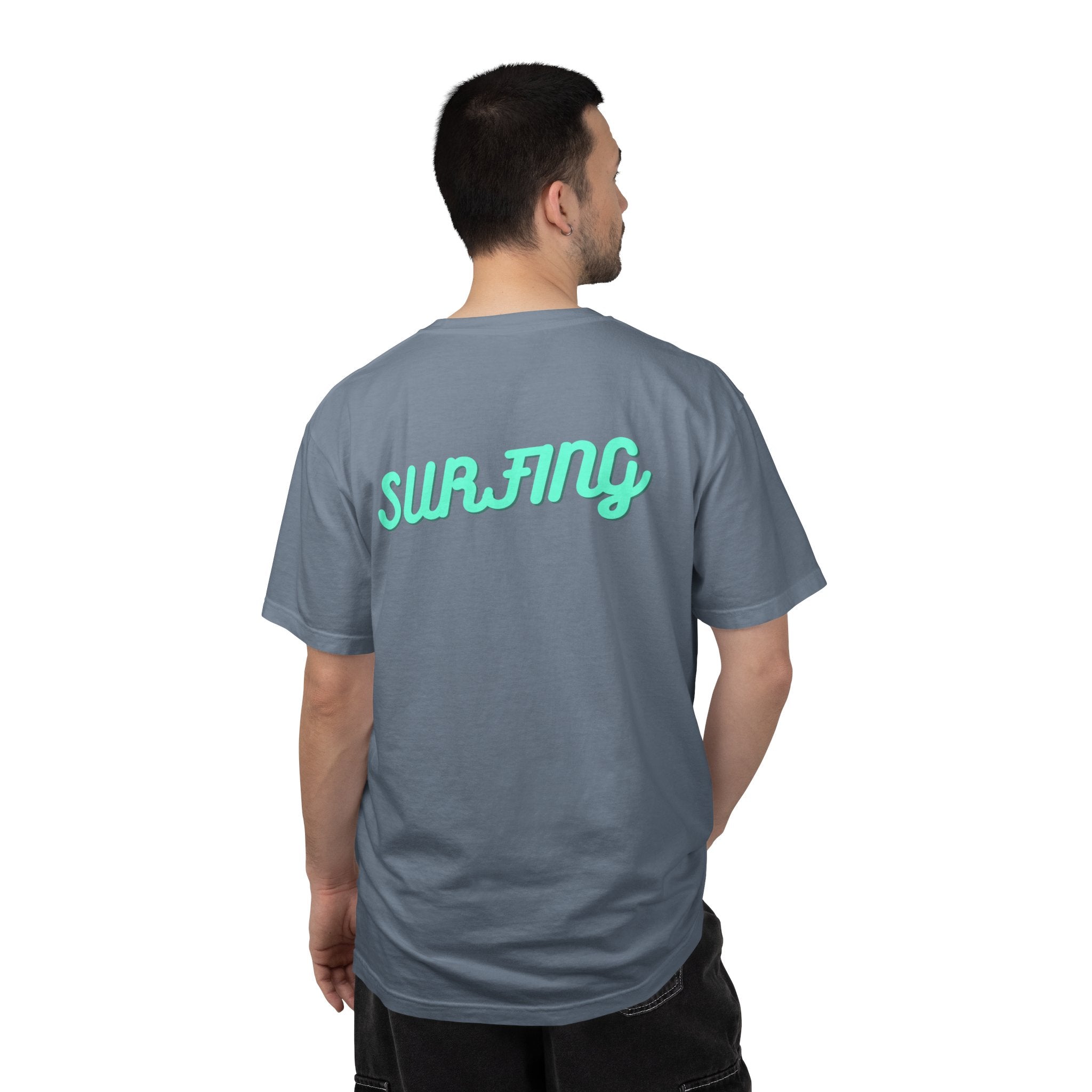 California Beach Surf T-Shirt  Retro Palm Trees & ‘SURFING’ Graphic