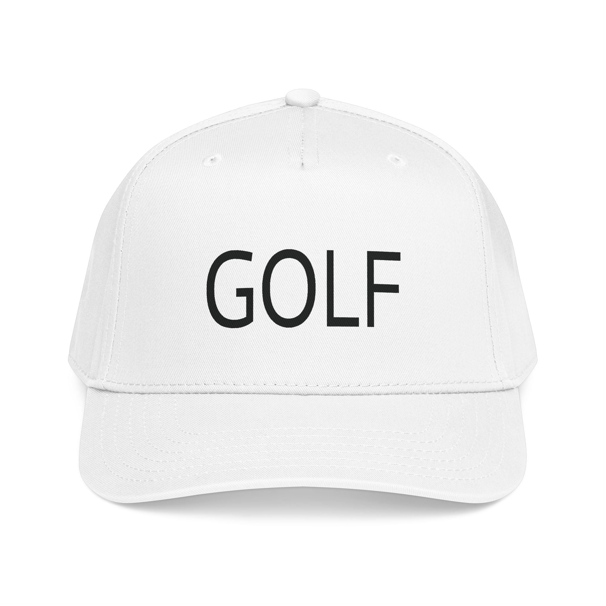 Golf Embroidered Mid Profile Cap — Classic Two-Tone Golf Hat