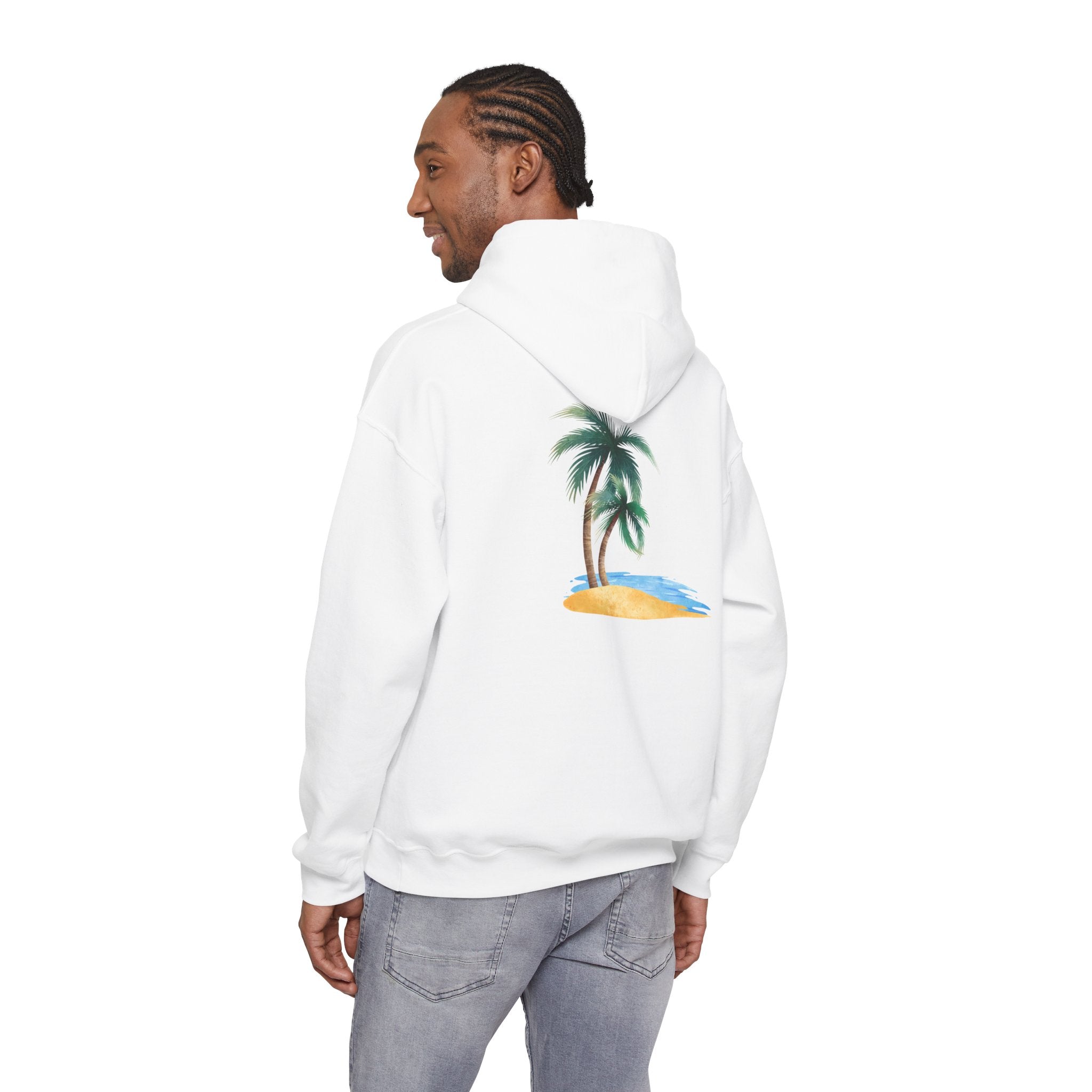 California Palm Tree Hoodie | Beach Island Graphic, Sleeve Icons