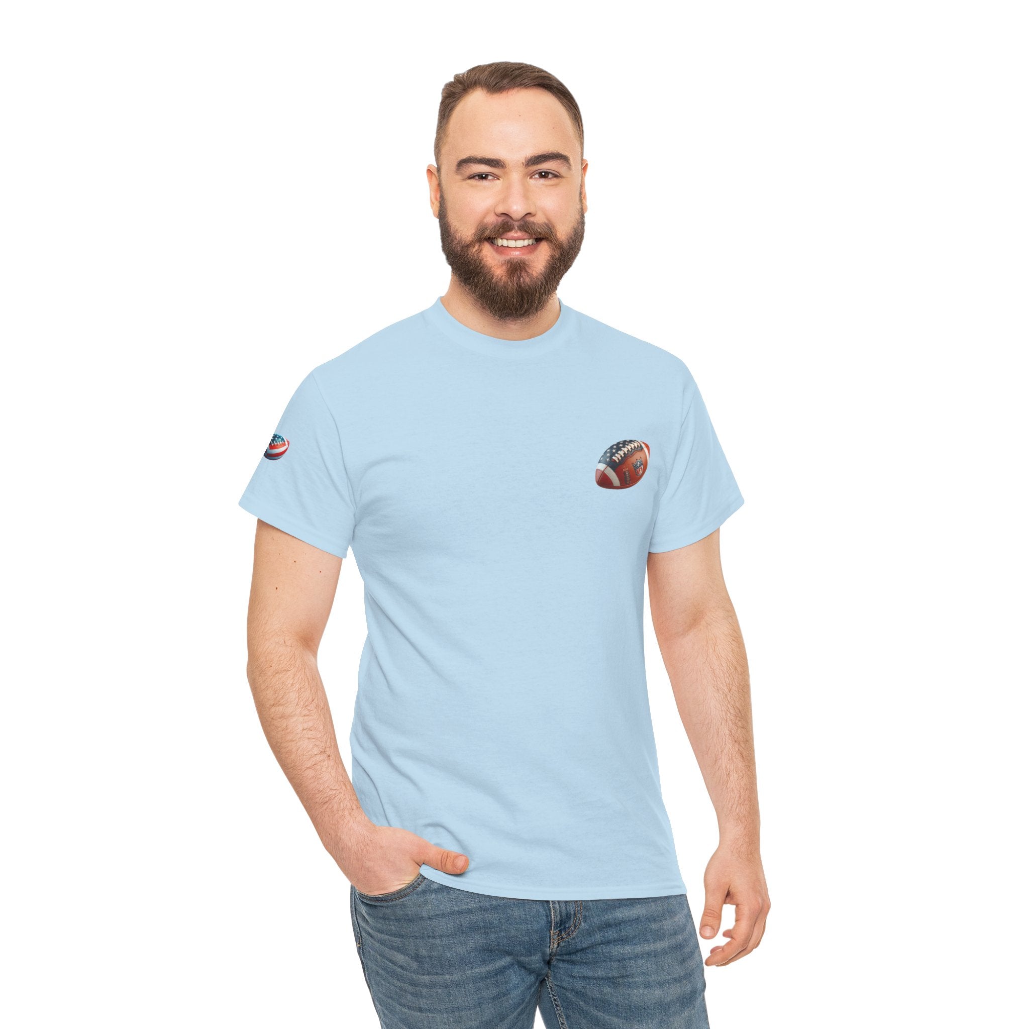 Football Player Graphic Tee  Retro Gridiron Jersey Design